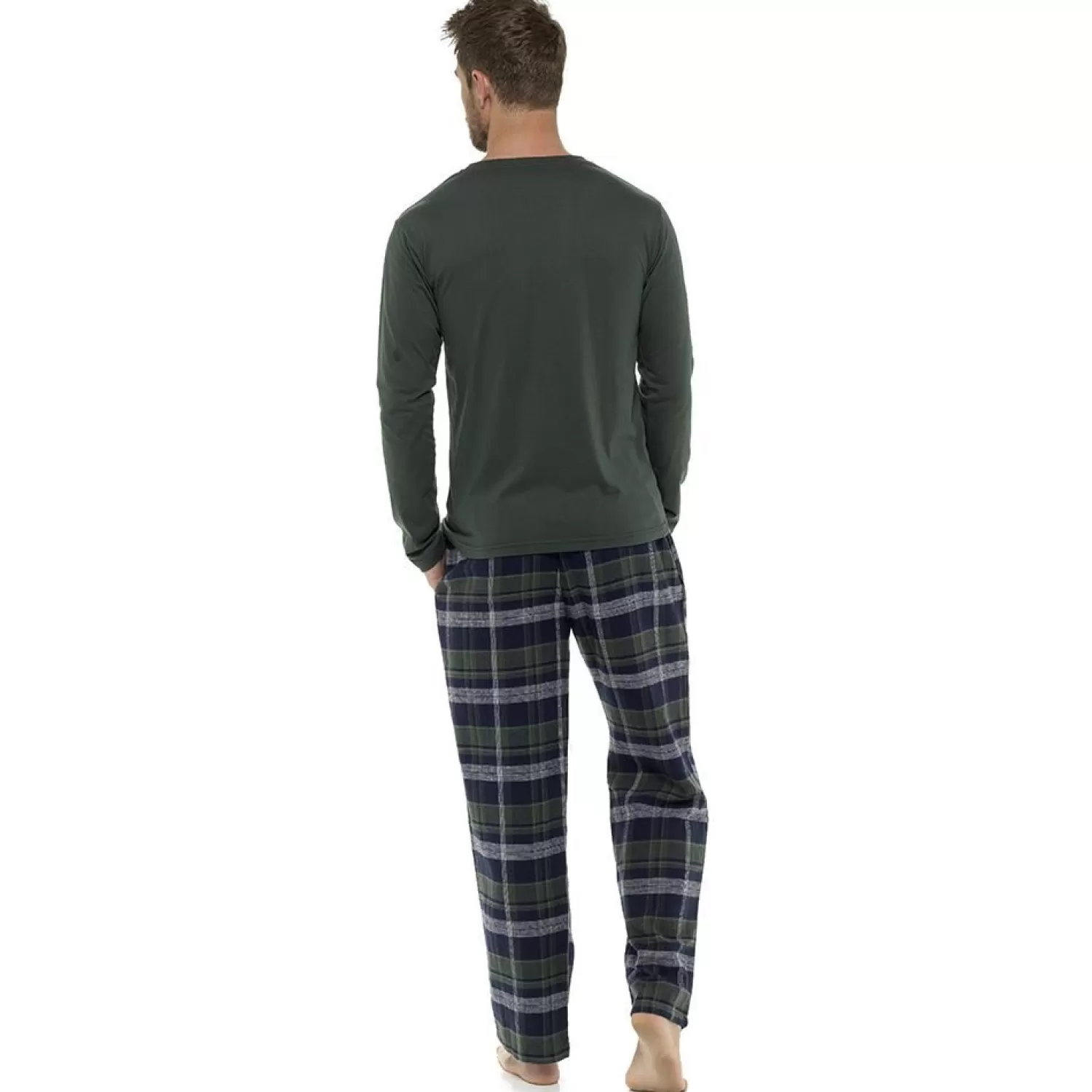 Men Foxbury Long Sleeve Check Pyjamas - Green