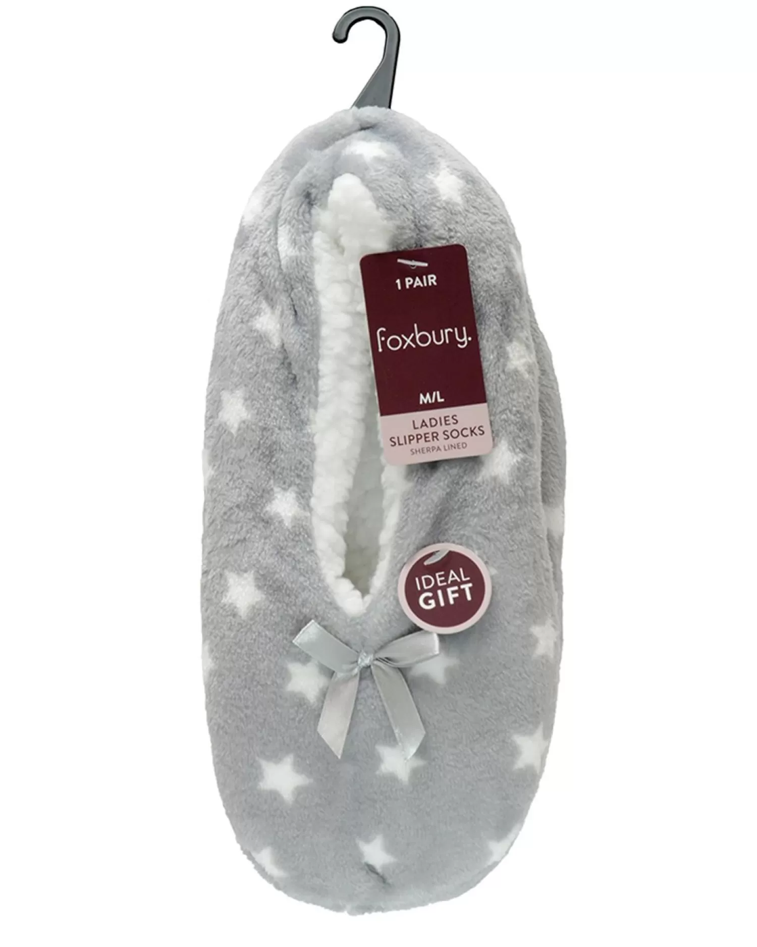 Foxbury Slippers | Mini Star Sherpa Lined Slippers - Grey