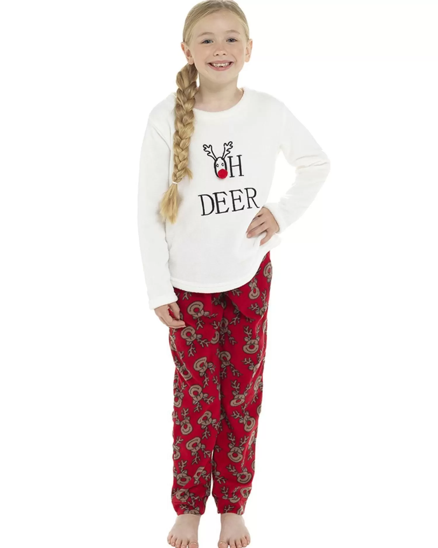 Kids Foxbury Oh Deer Fleece Pyjamas