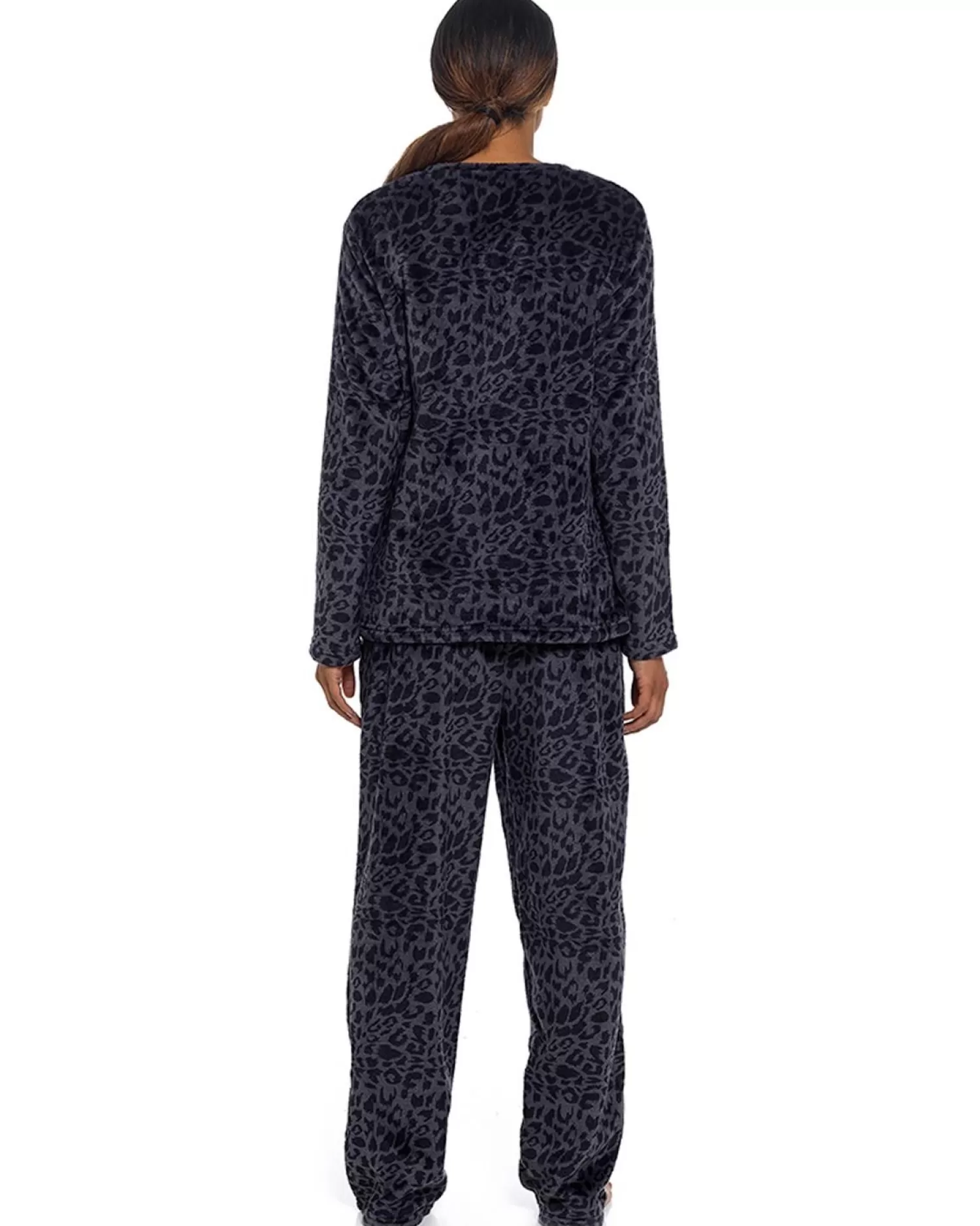 Foxbury Pyjamas | Panther Print Polished Fleece Pyjamas