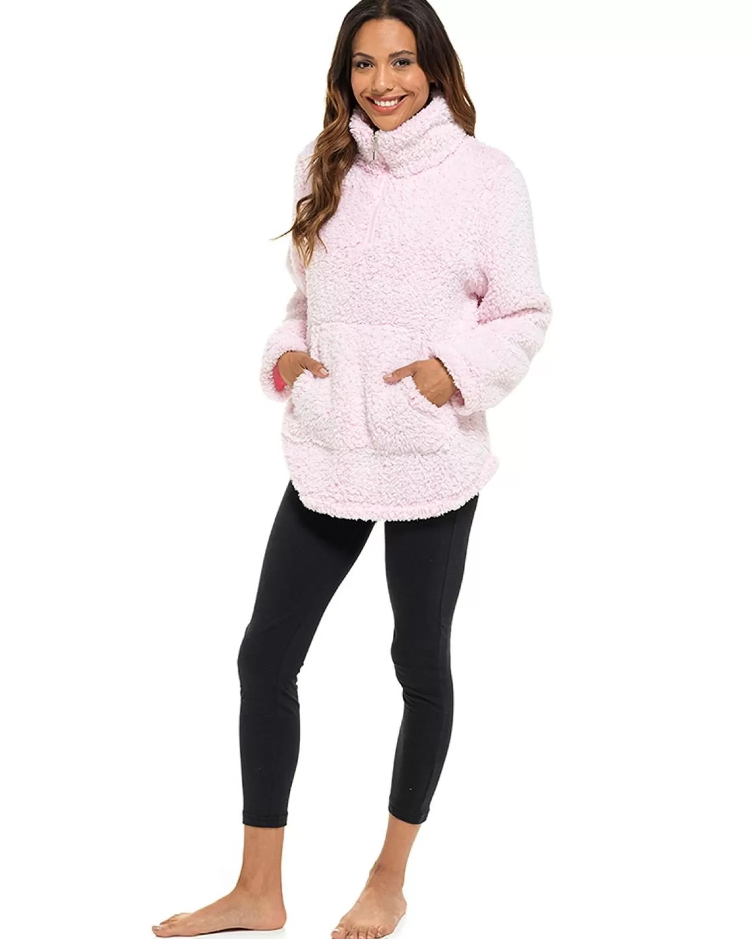 Foxbury Loungewear | Sherpa Fleece Lounge Jumper - Pink
