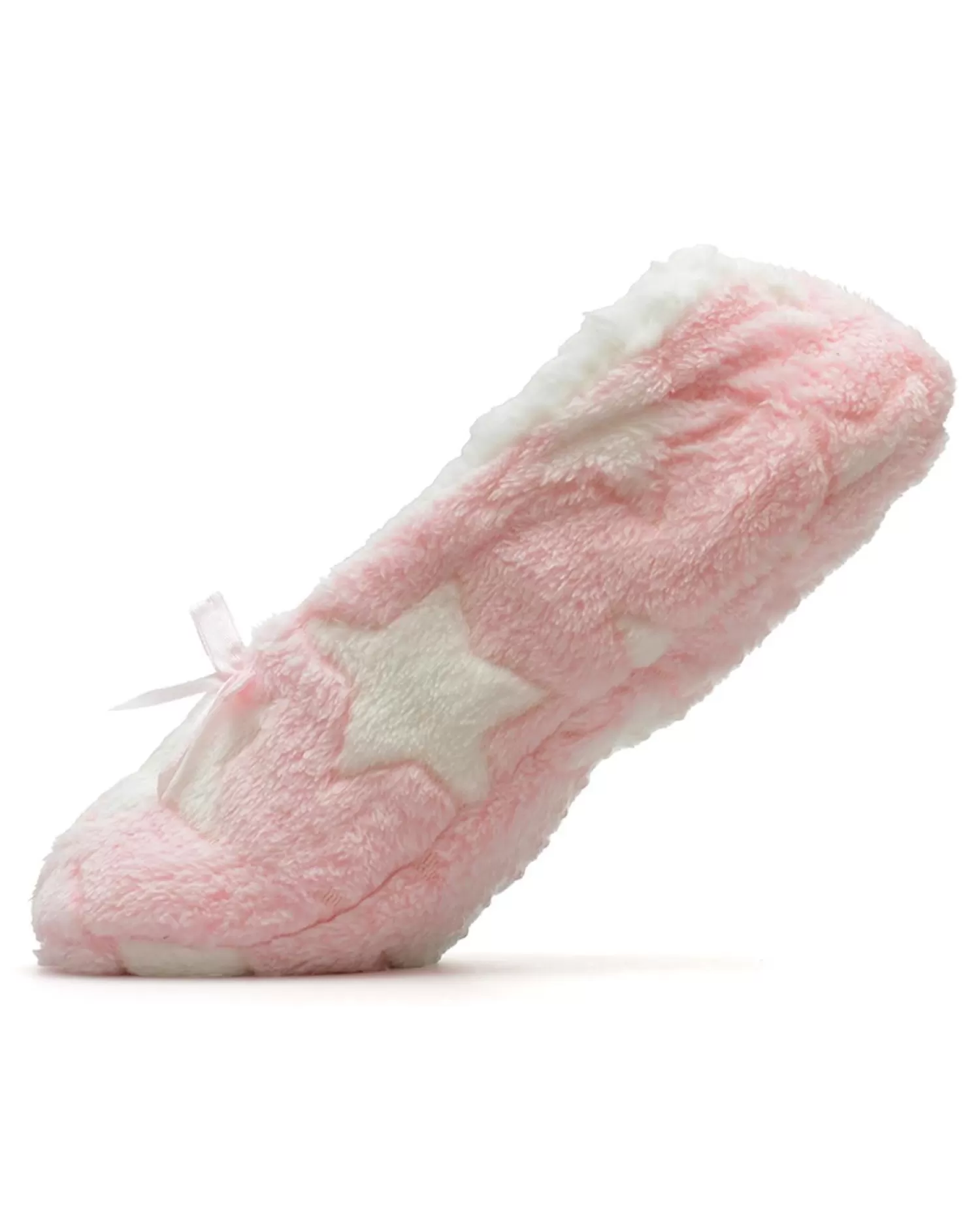 Foxbury Slippers | Star Sherpa Lined Slippers - Light Pink
