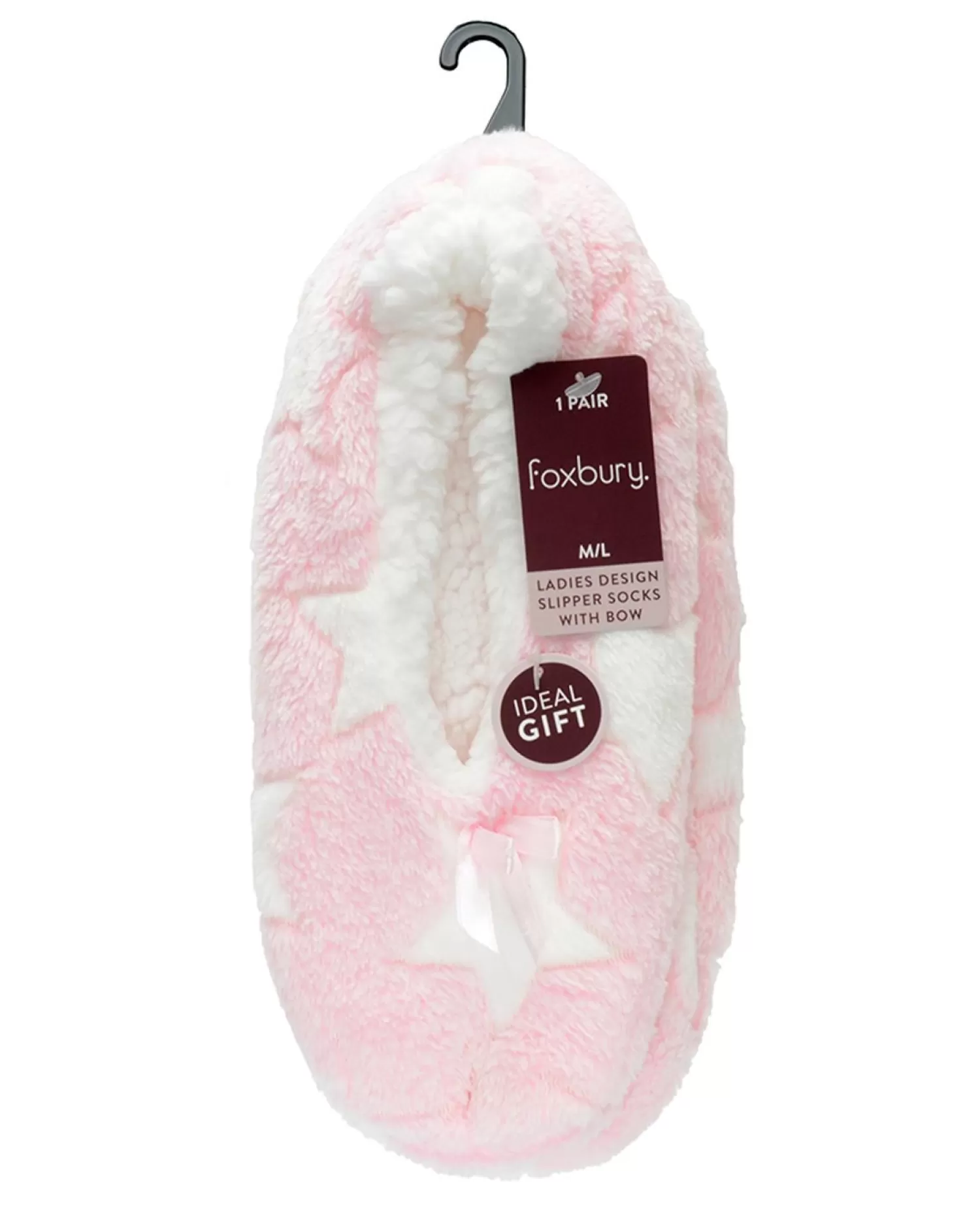 Foxbury Slippers | Star Sherpa Lined Slippers - Light Pink