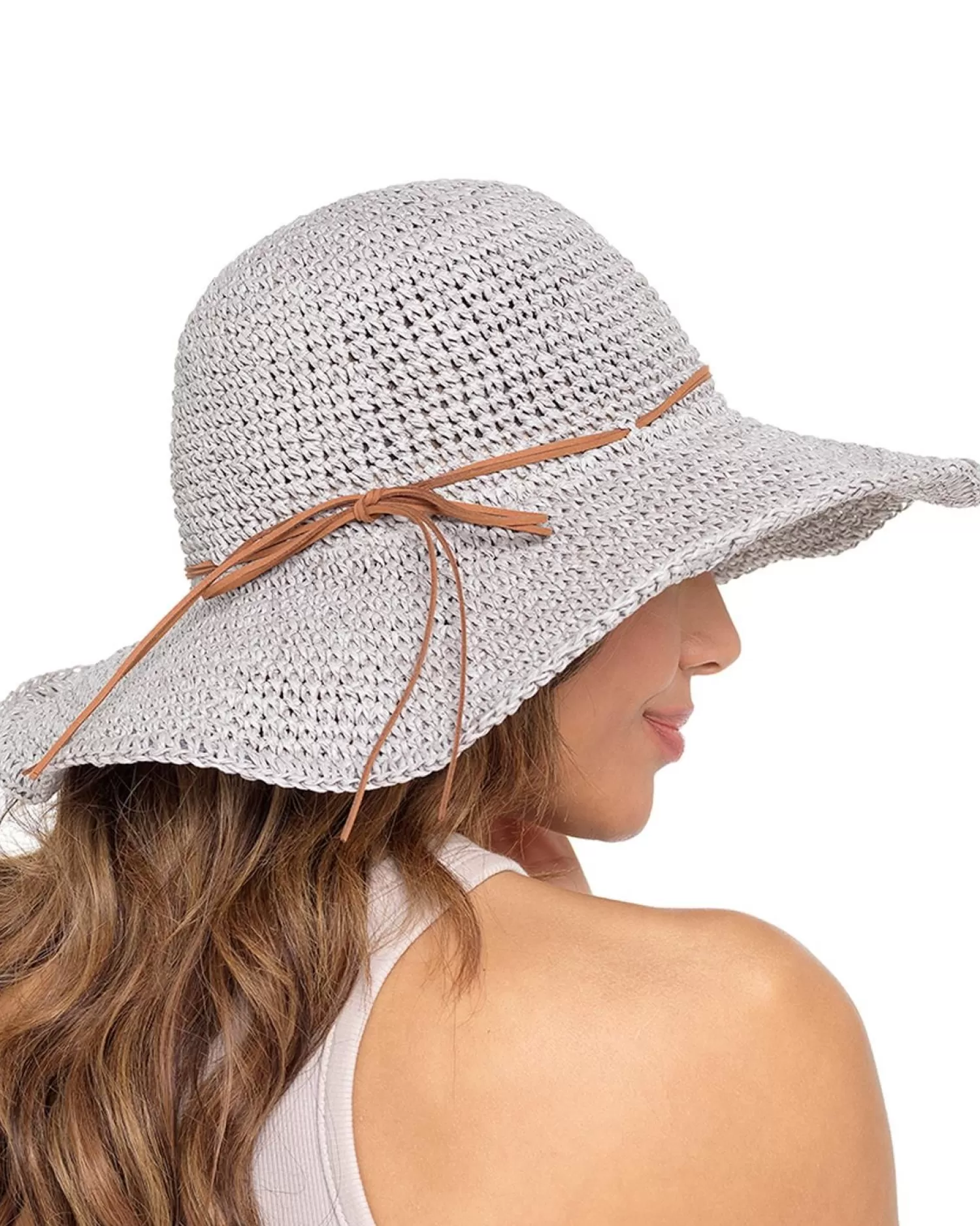 Foxbury Hats | Wide Brim Straw Hat - Grey