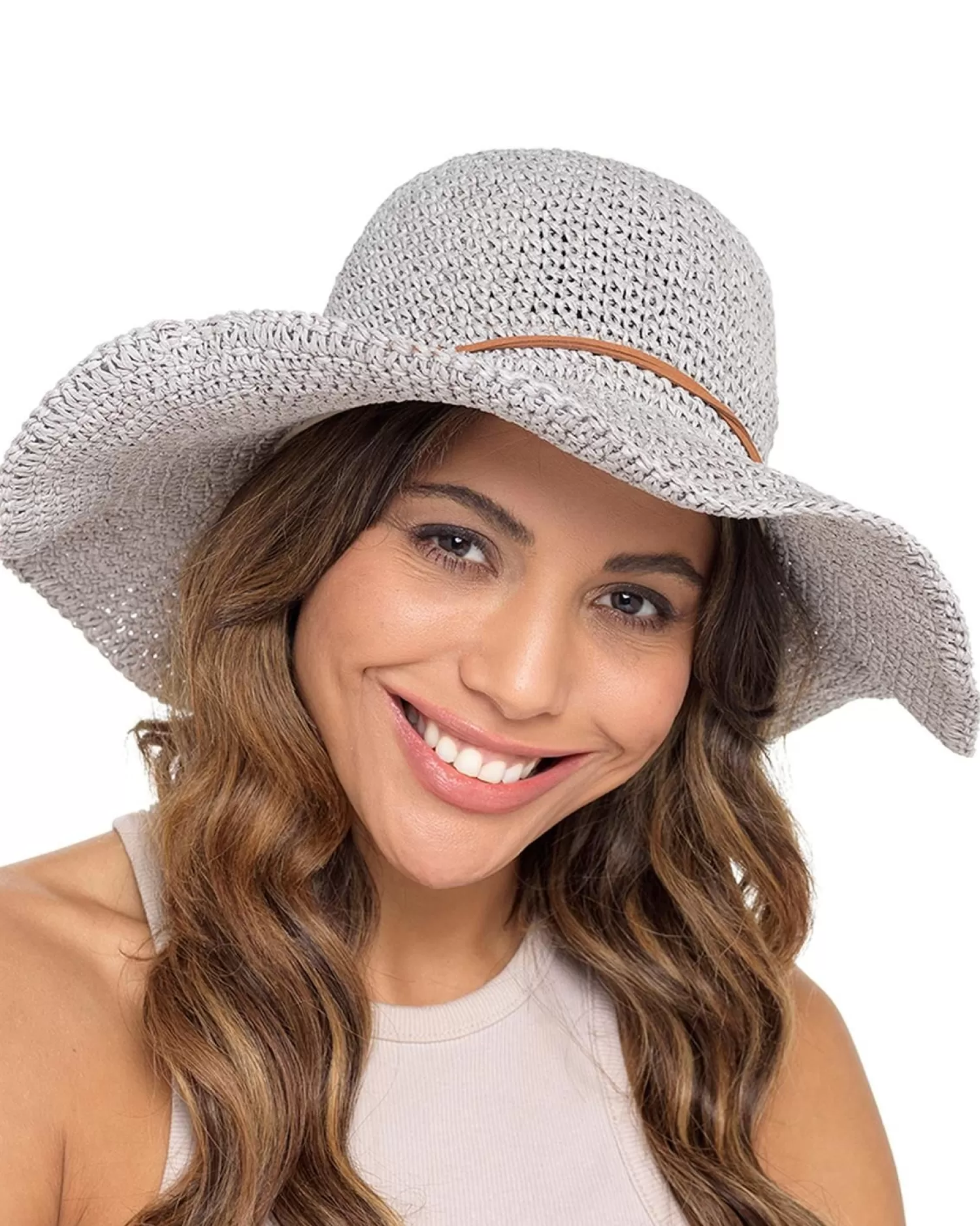 Foxbury Hats | Wide Brim Straw Hat - Grey