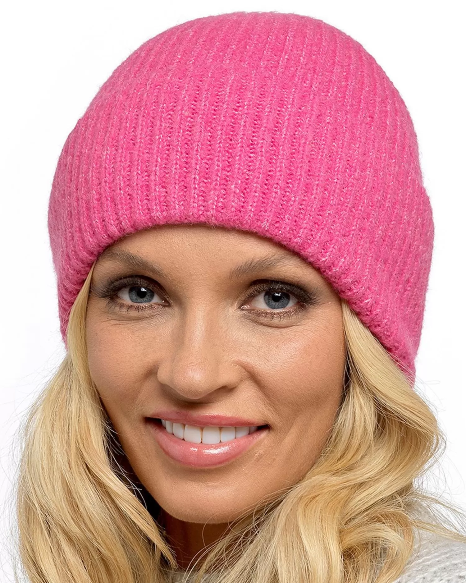 Foxbury Hats | Womens Ribbed Turn Up Beanie Hat - Hot Pink