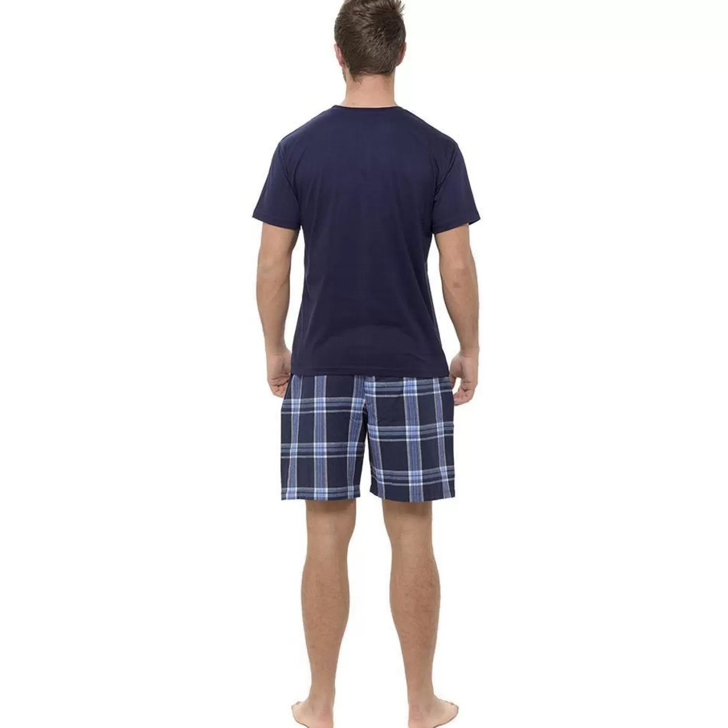 Men Foxbury Woven Check Short Pyjamas - Navy