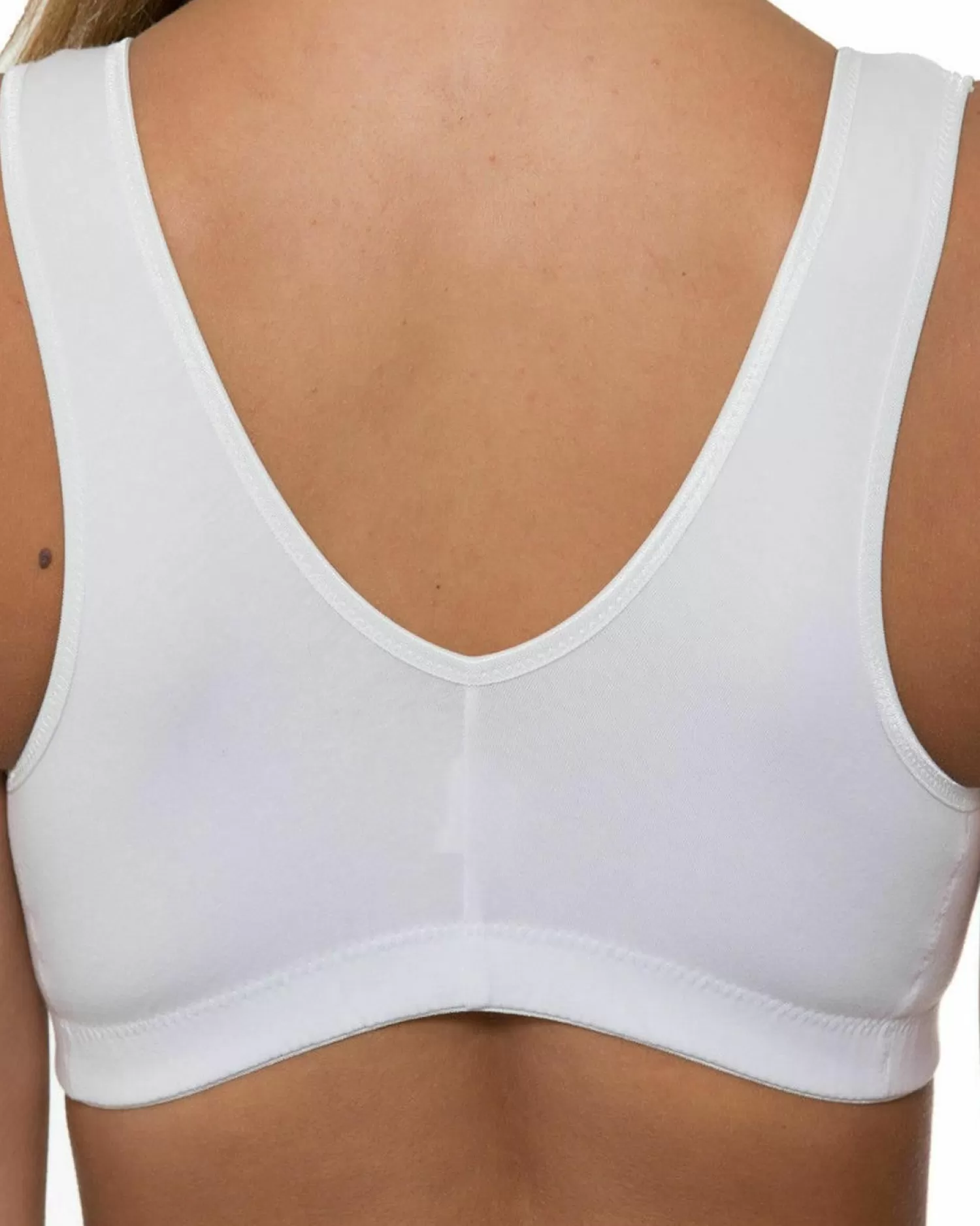 * Bras | Gemm Cotton Front Fastening Wireless Bra - White