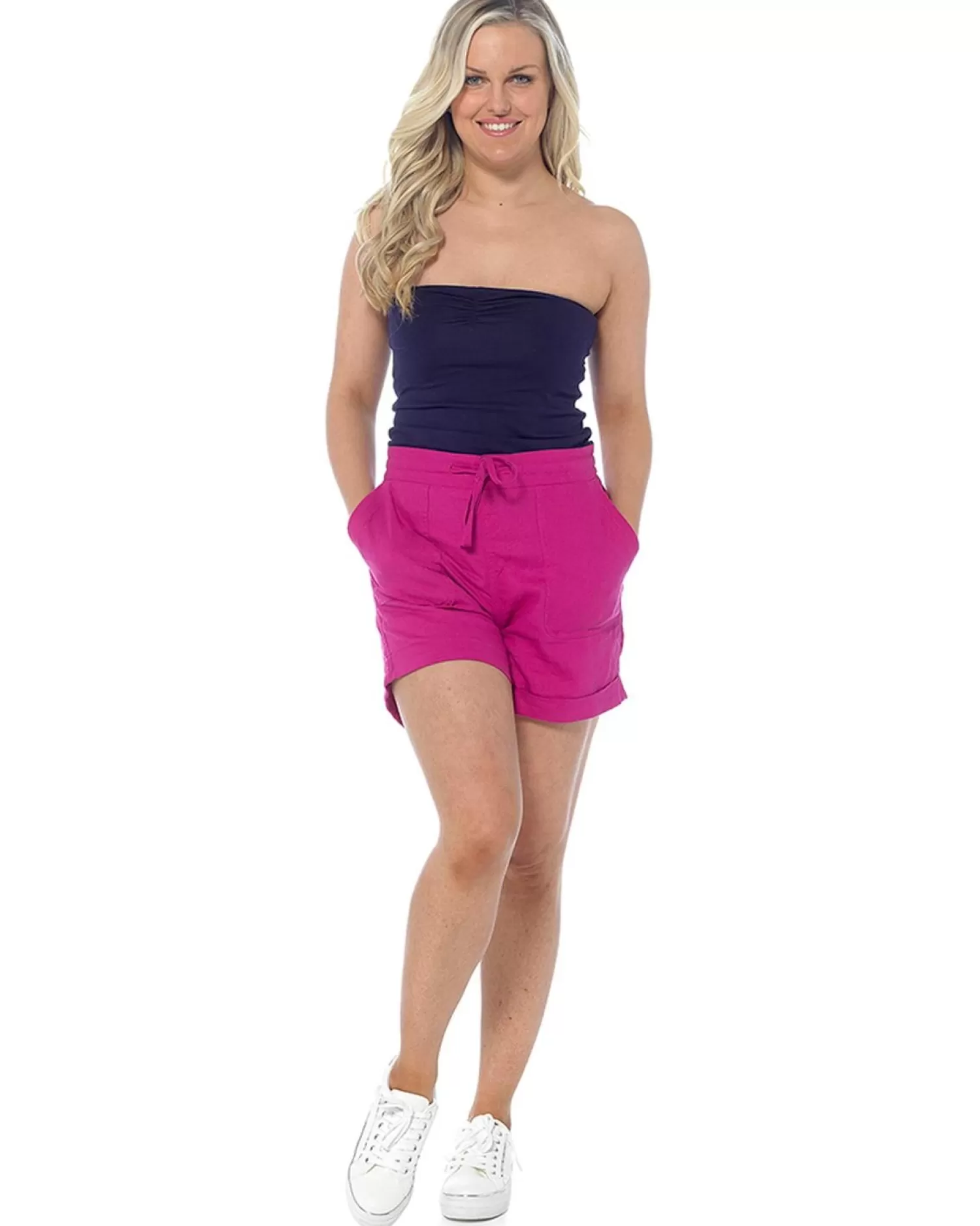 Indigo Roc Shorts & Skirts | Linen Shortie Shorts - Berry