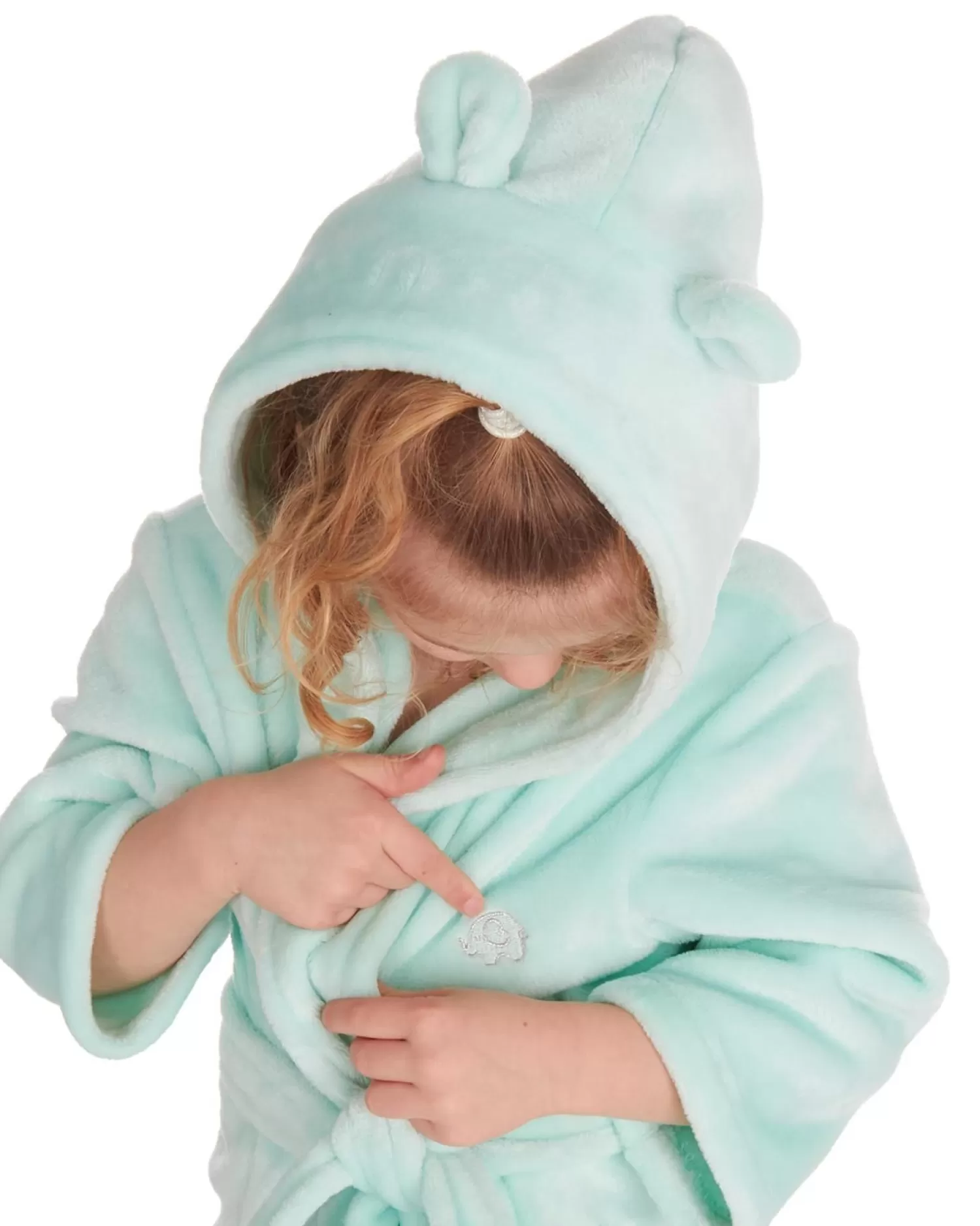 Kids Minikidz Infants Elephant Fleece Robe - Mint