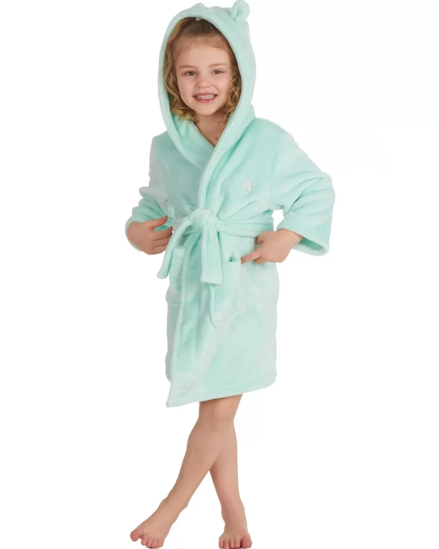 Kids Minikidz Infants Elephant Fleece Robe - Mint