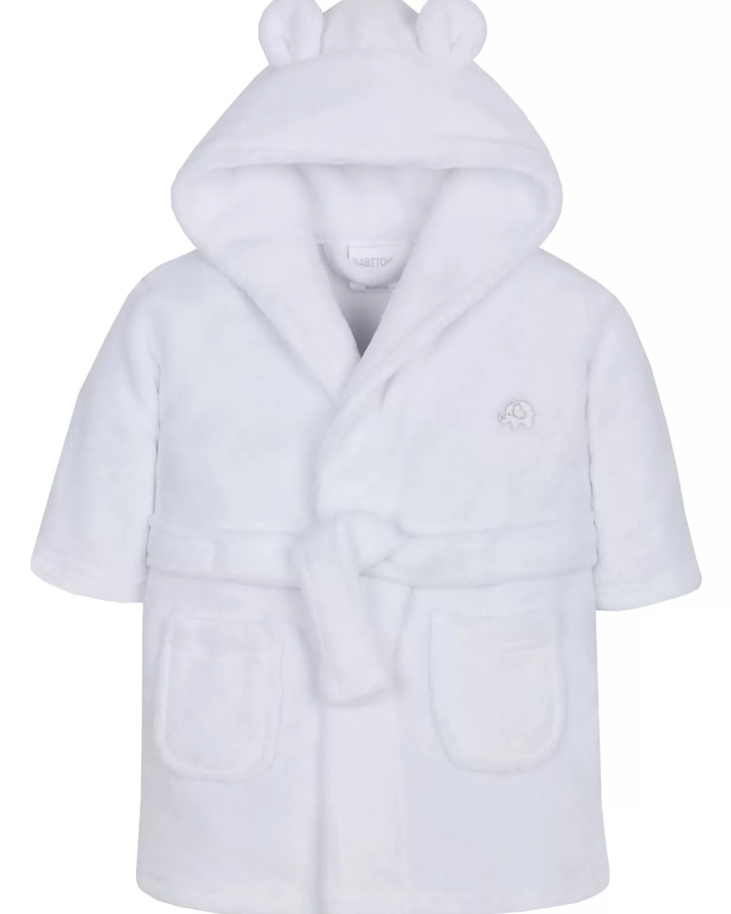 Kids Minikidz Infants Elephant Fleece Robe - White