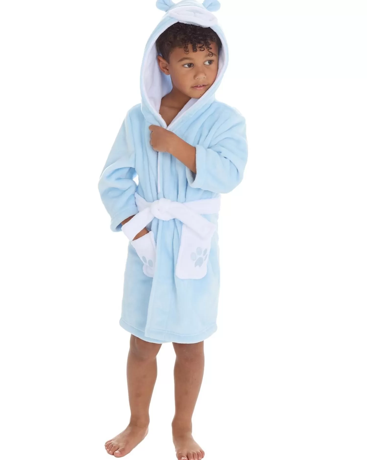 Kids Minikidz Infants Teddy Fleece Robe - Blue