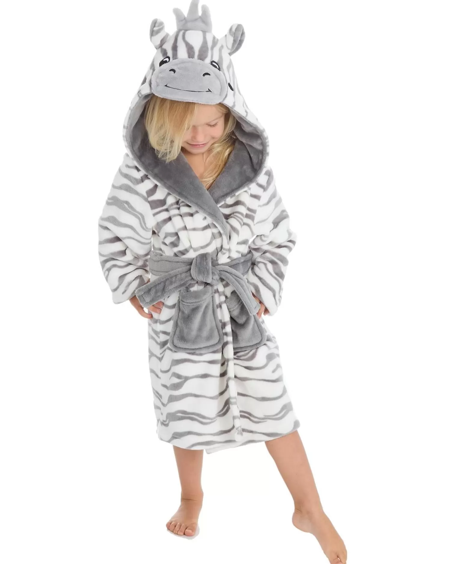 Kids Minikidz Infants Zebra Fleece Dressing Gown