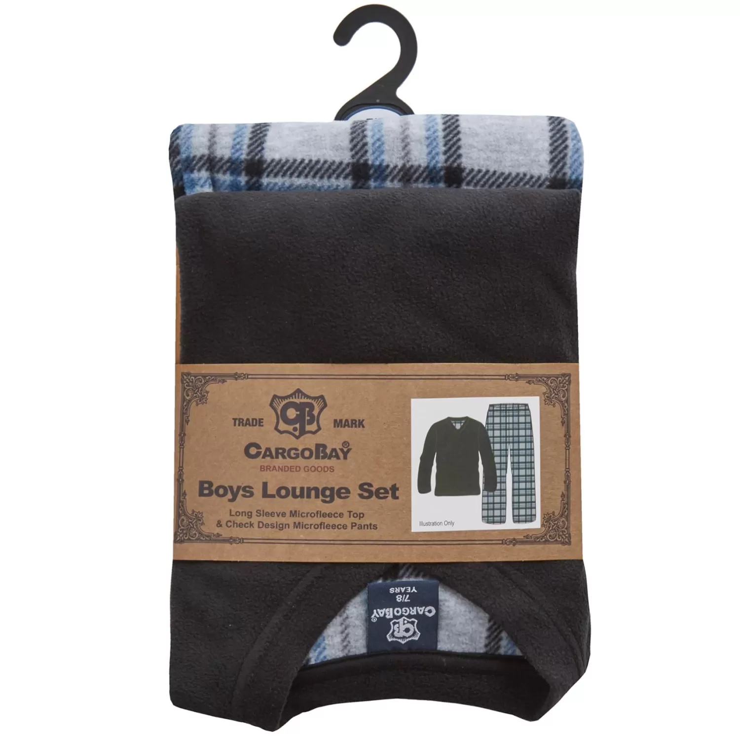 Kids Cargo Bay Kids Check Fleece Pyjamas - Black