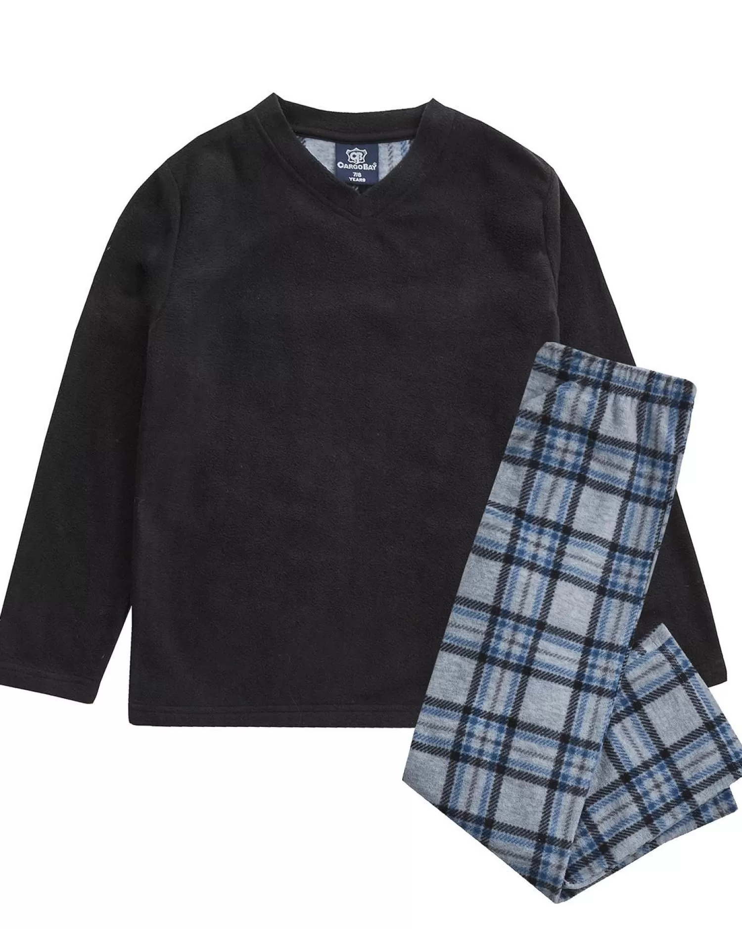 Kids Cargo Bay Kids Check Fleece Pyjamas - Black