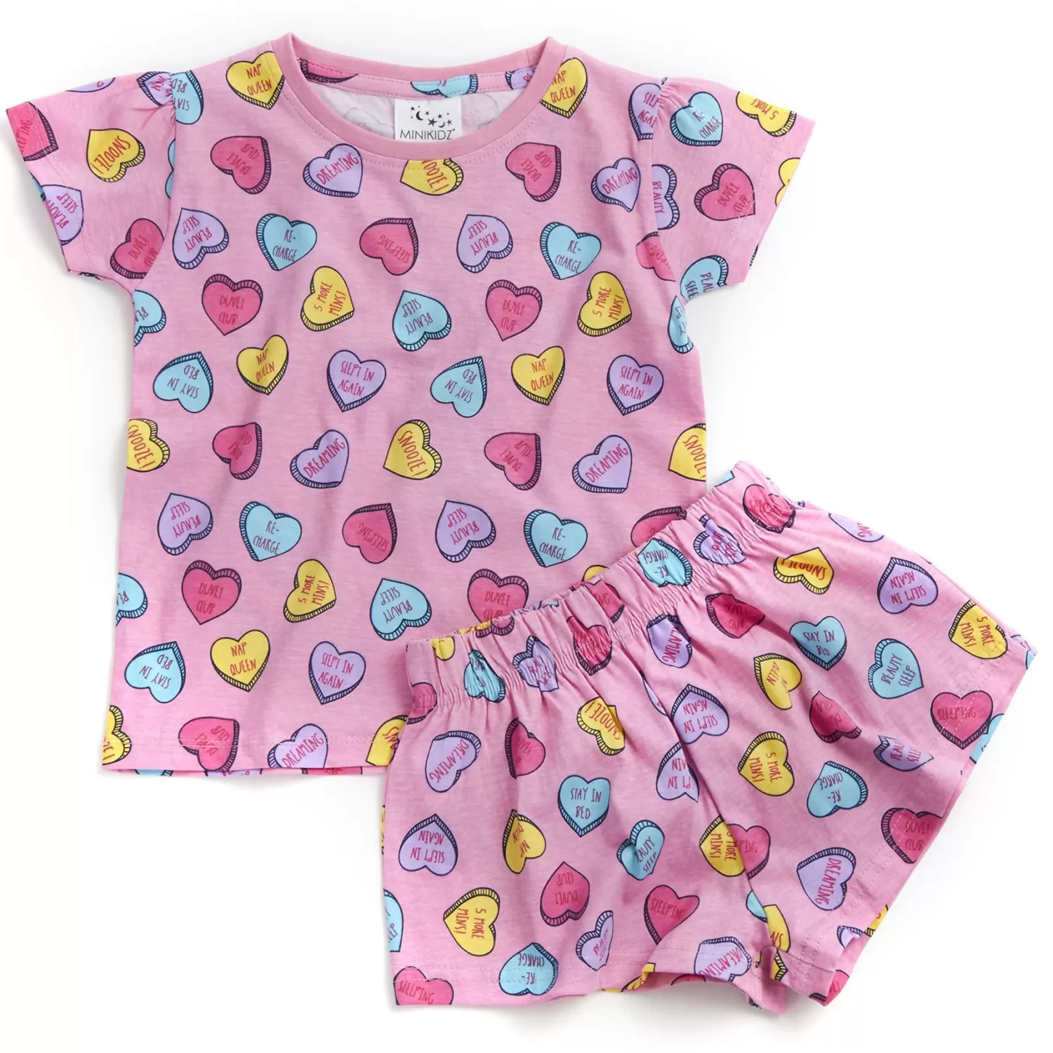 Kids * Kids Pink All Over Love Heart Print Pyjamas