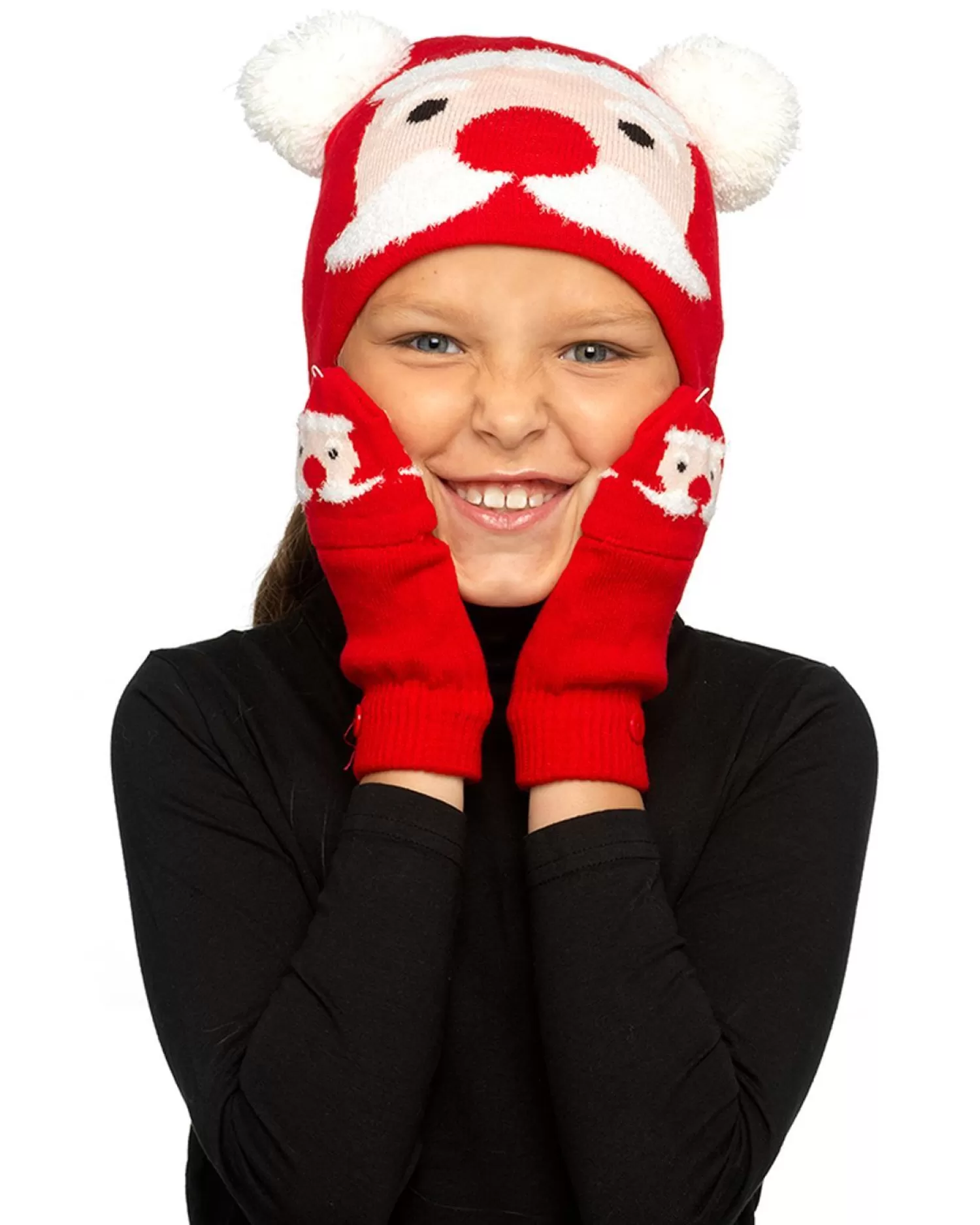 Kids * Kids Santa Hat & Gloves Christmas Set