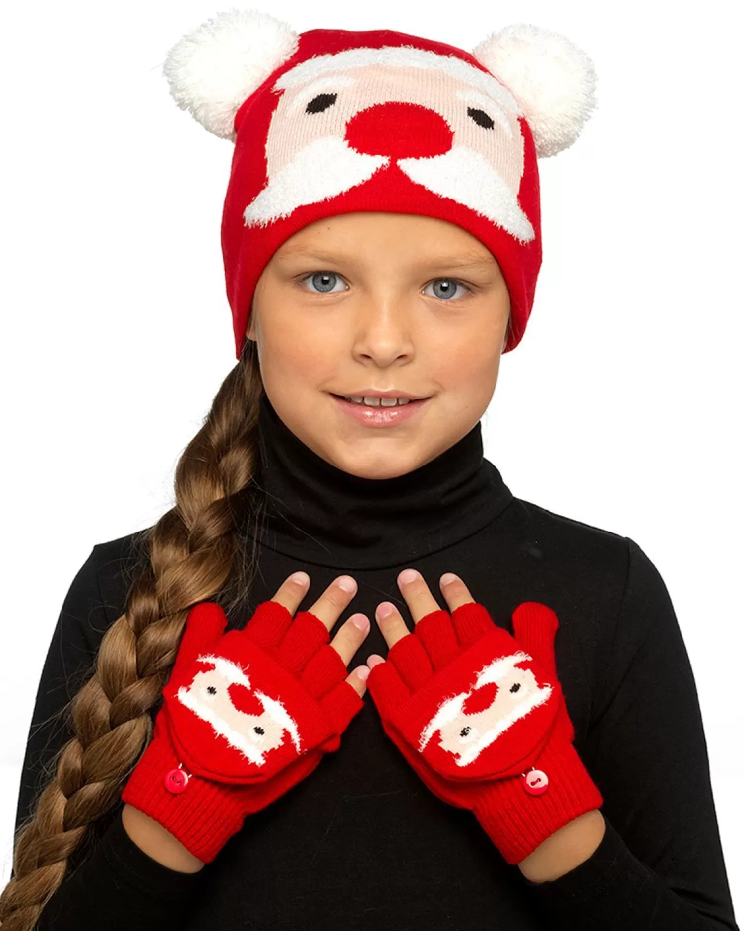 Kids * Kids Santa Hat & Gloves Christmas Set