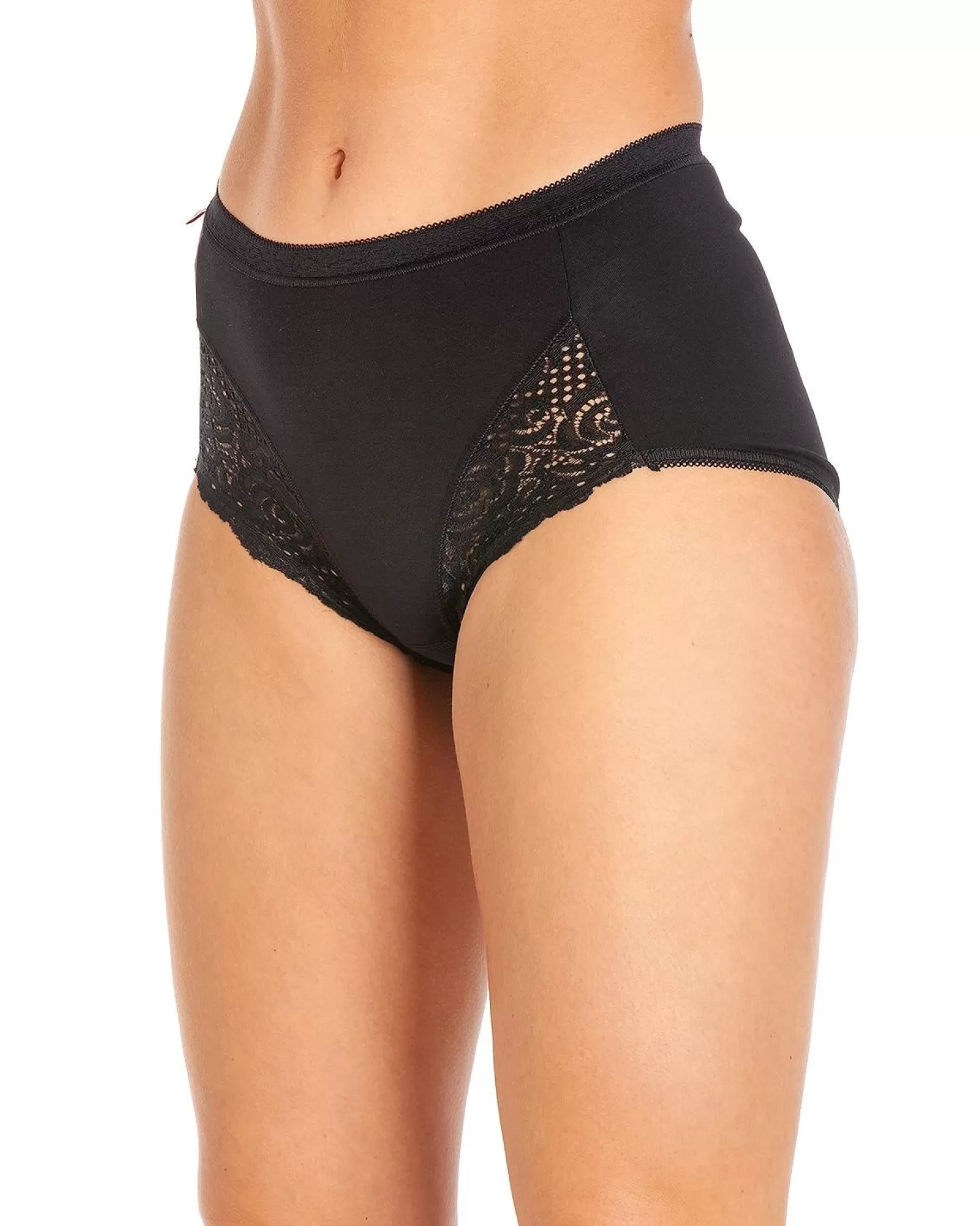 La Marquise Knickers | 3 Pack Lace Maxi Brief - Black