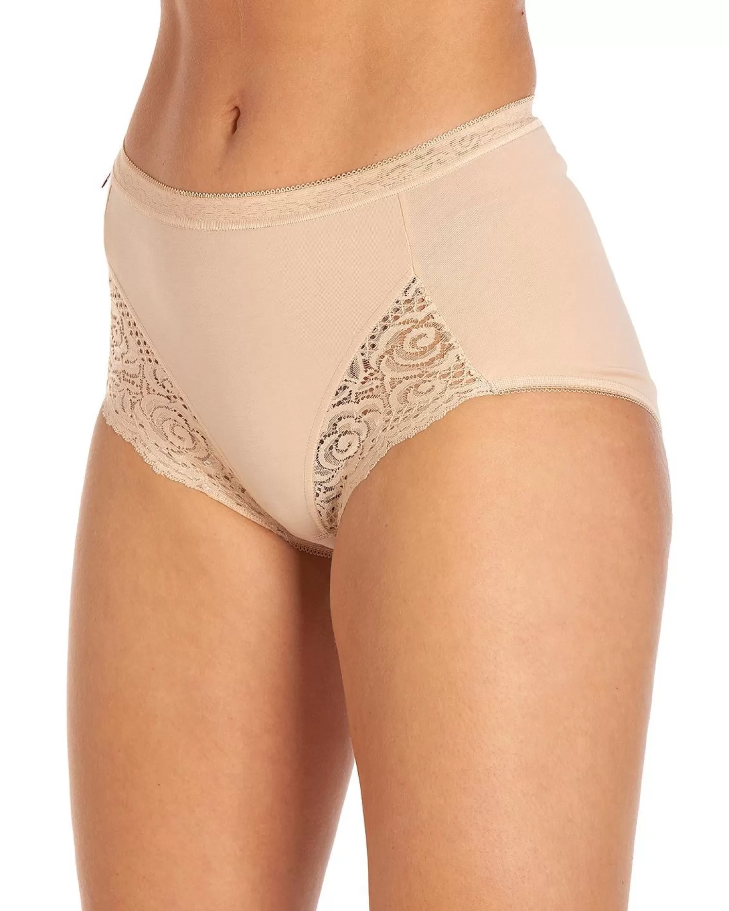 La Marquise Knickers | 3 Pack Lace Maxi Brief - Nude