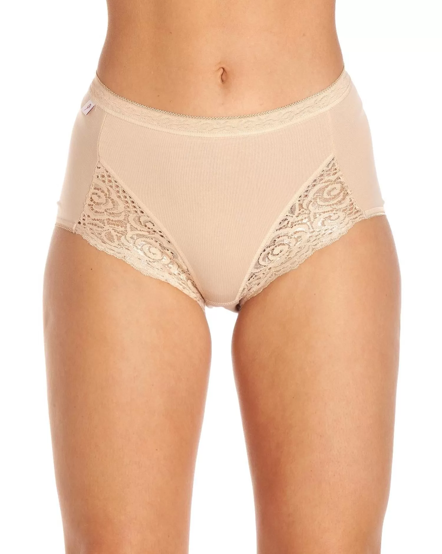 La Marquise Knickers | 3 Pack Lace Maxi Brief - Nude