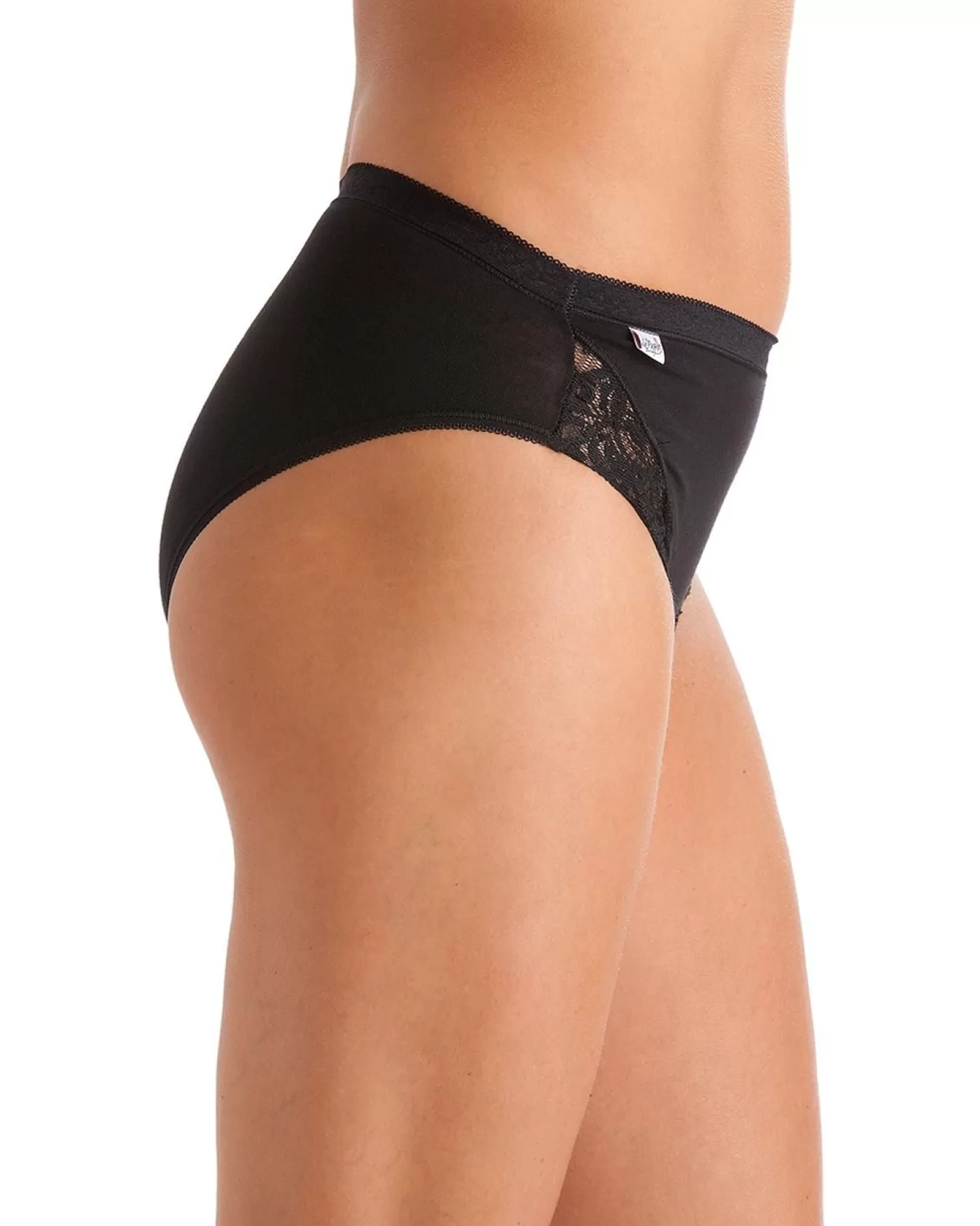 La Marquise Knickers | 3 Pack Lace Midi Brief - Black