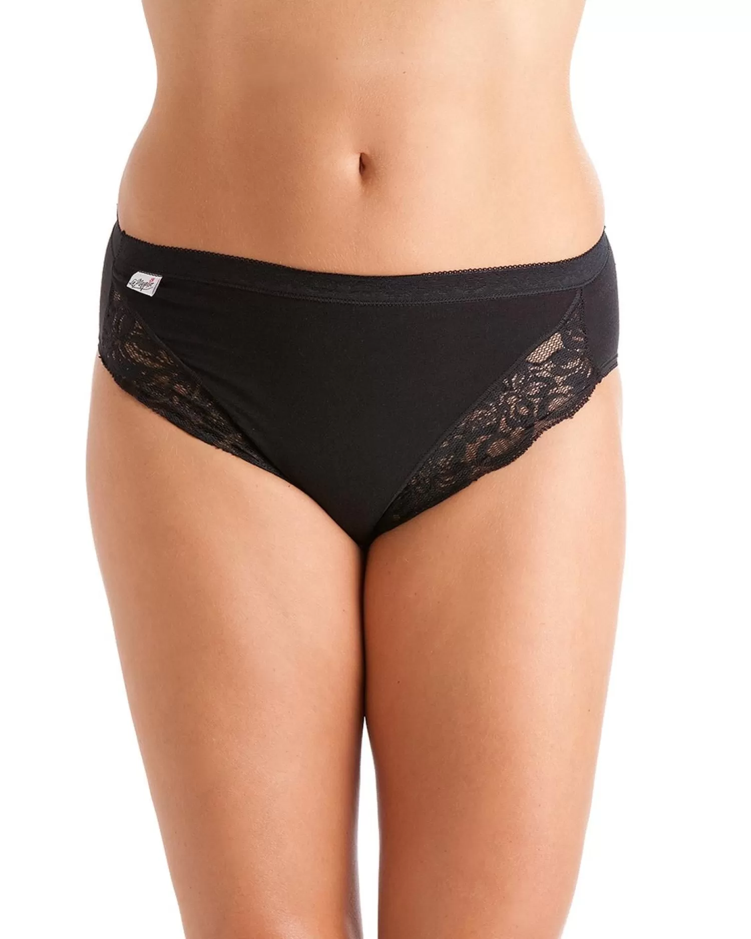 La Marquise Knickers | 3 Pack Lace Midi Brief - Black