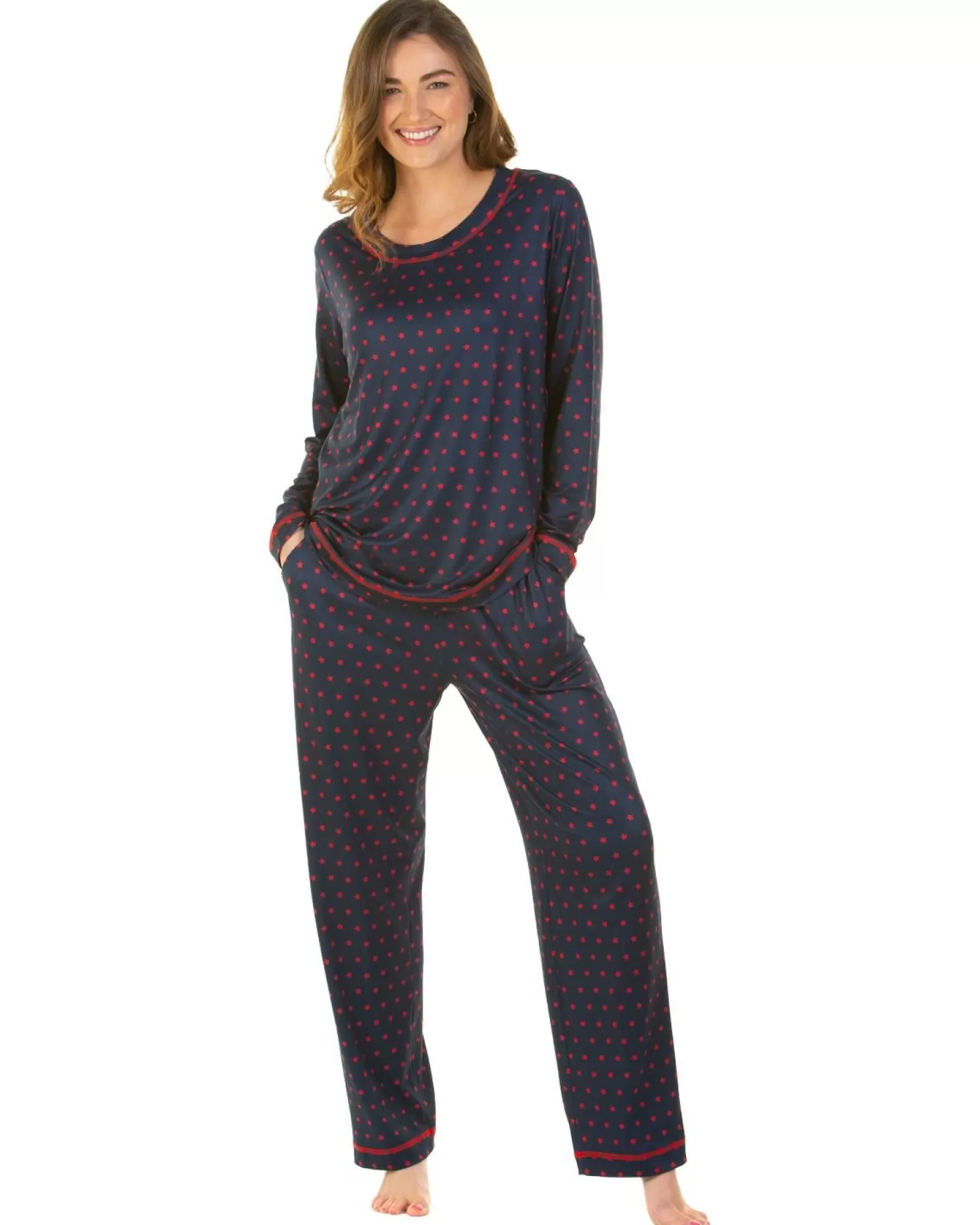 La Marquise Pyjamas | Festive Prints Pyjamas - Navy Stars