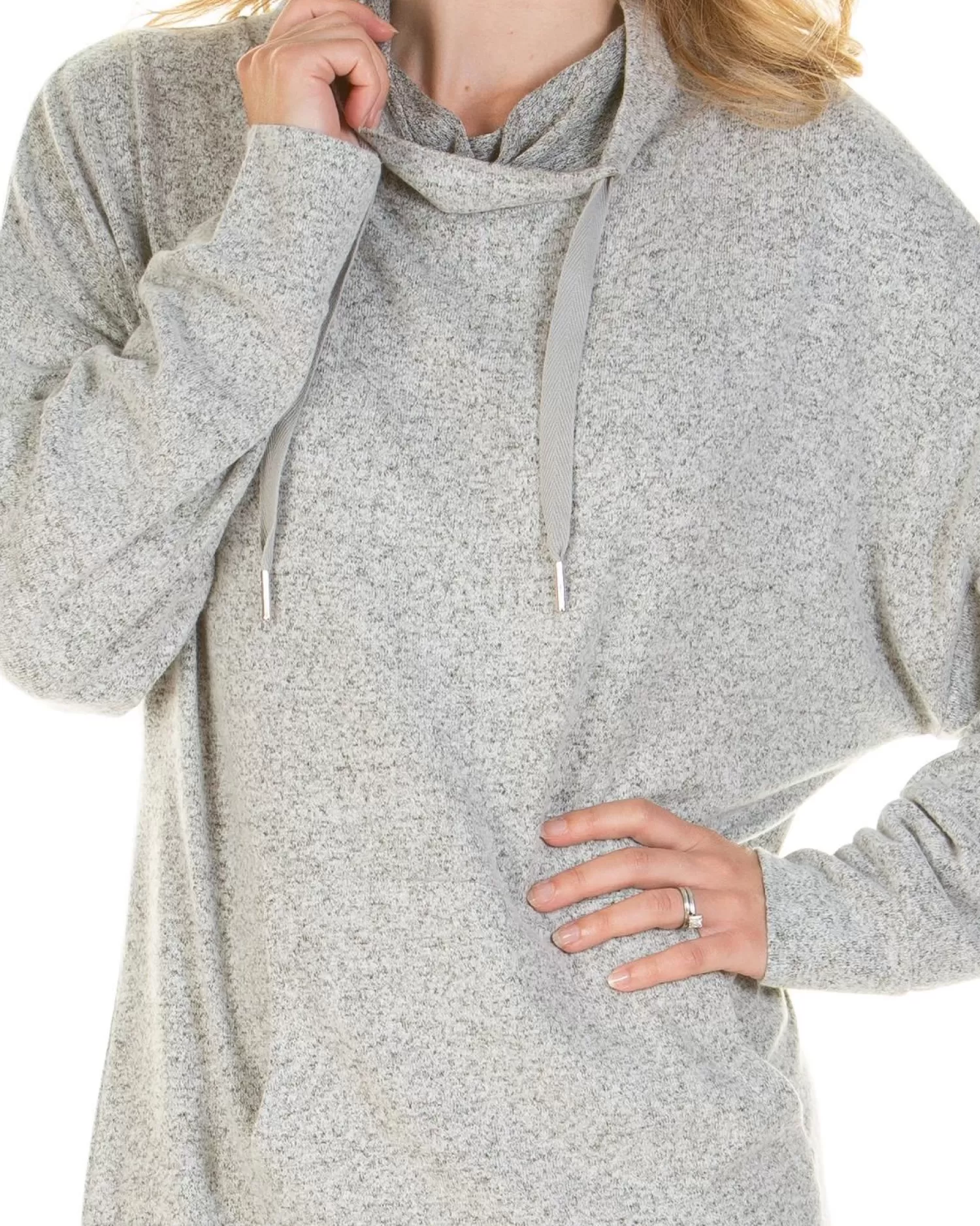 La Marquise Nighties | Lush Lounge Cloudknit Cowl Neck Nightie - Grey