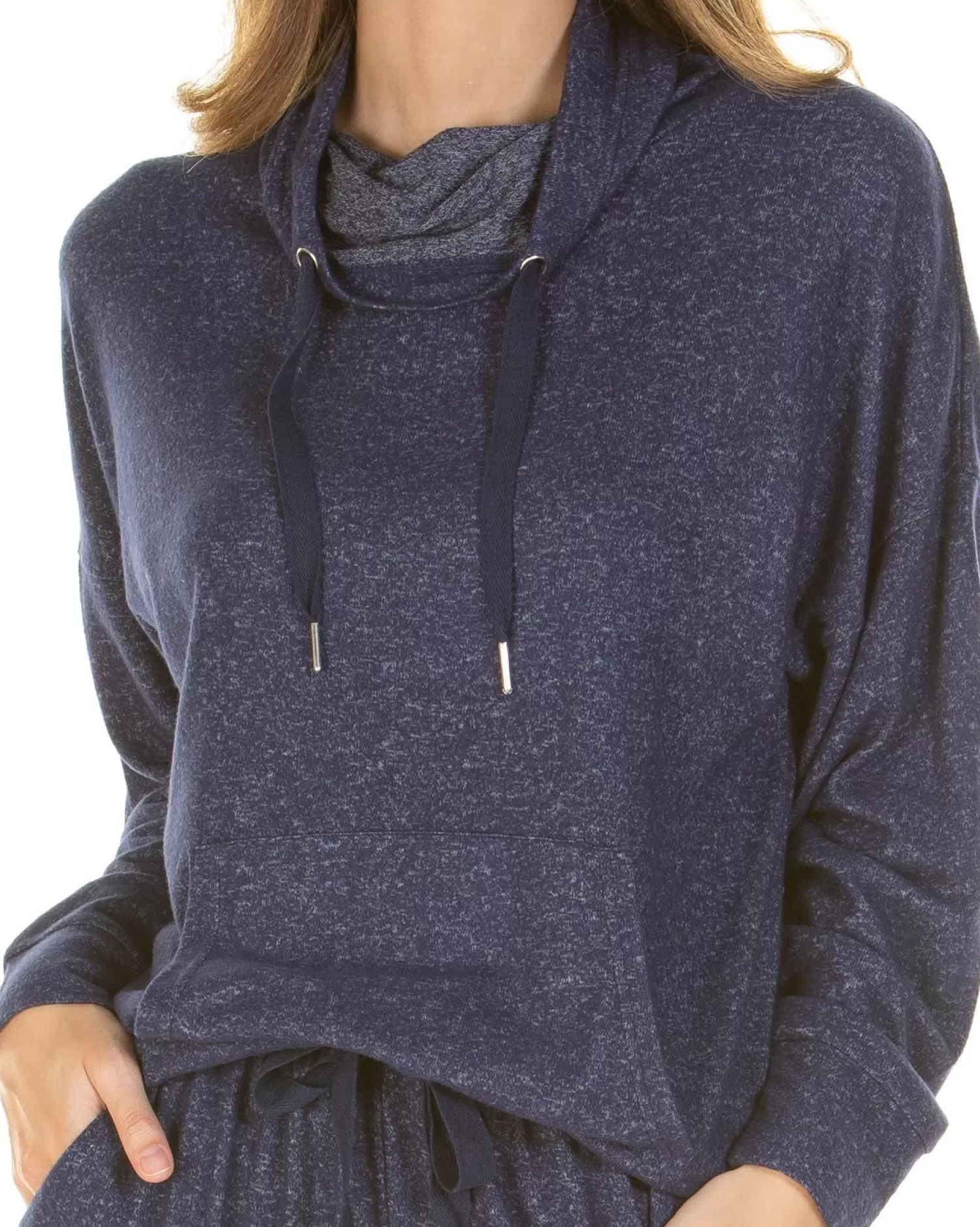 La Marquise Pyjamas | Lush Lounge Cloudknit Cowl Neck Pyjamas - Navy
