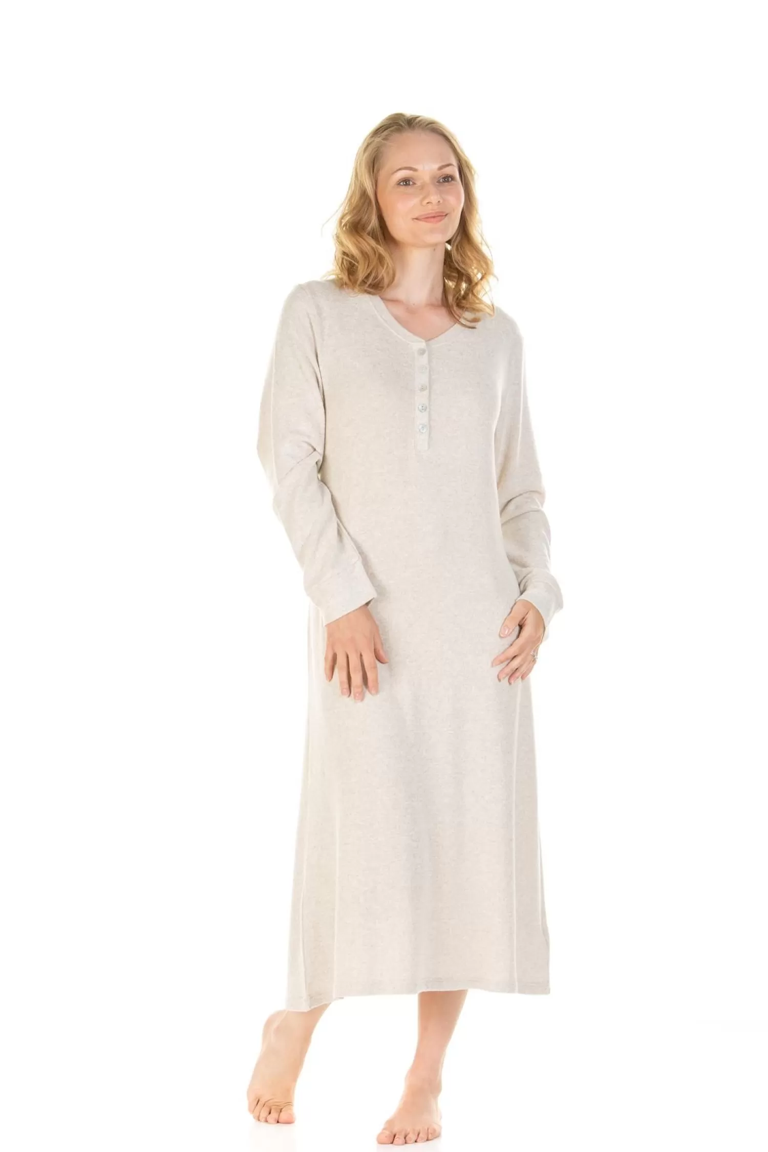 La Marquise Nighties | Lush Lounge Cloudknit Nightie - Beige