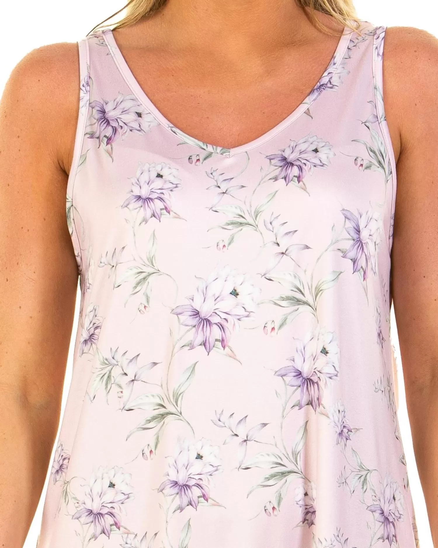 La Marquise Nighties | Orchid Silkyknit Sleeveless Nightie - Pink