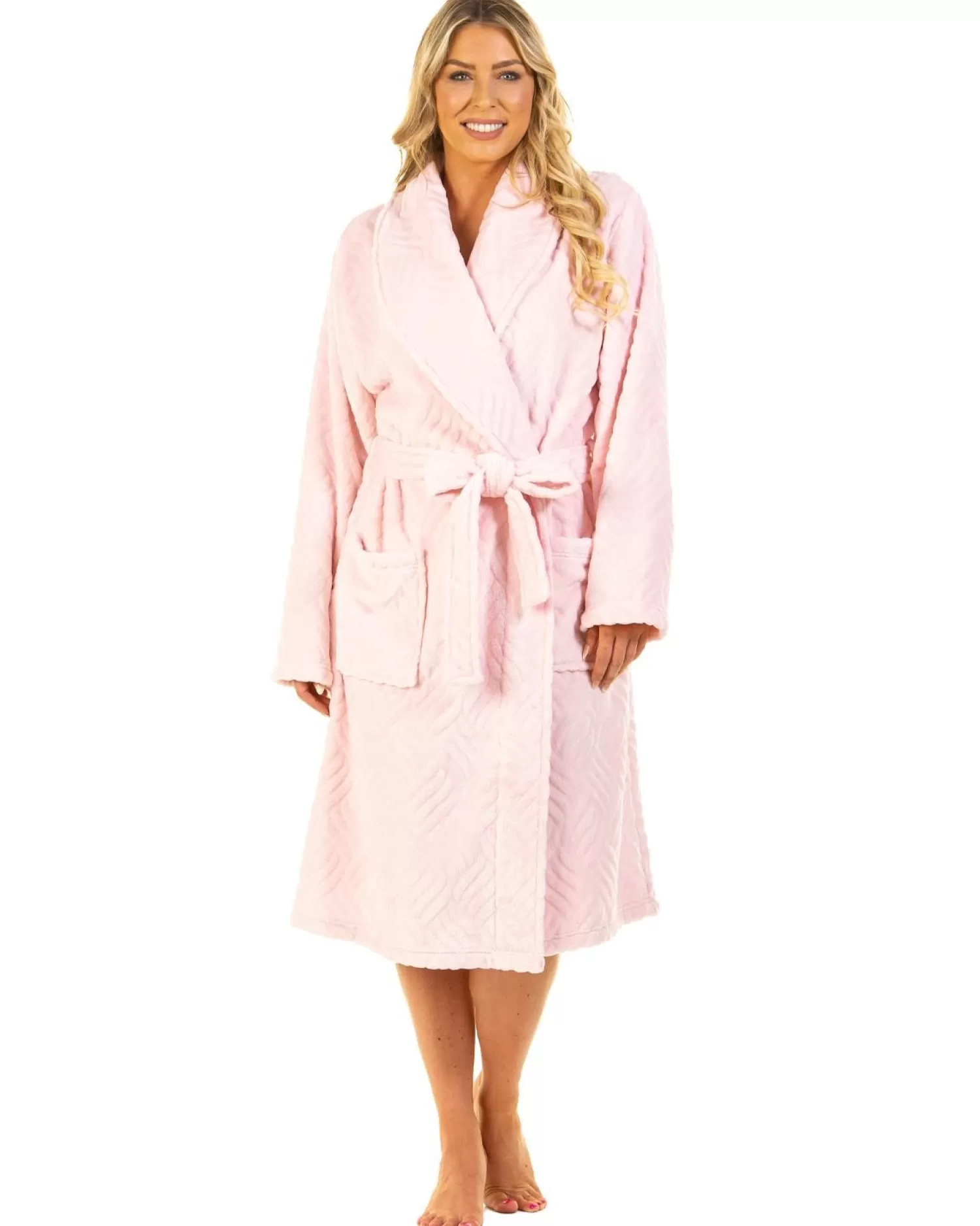 La Marquise Dressing Gowns | Tulip Embossed Dressing Gown - Pink
