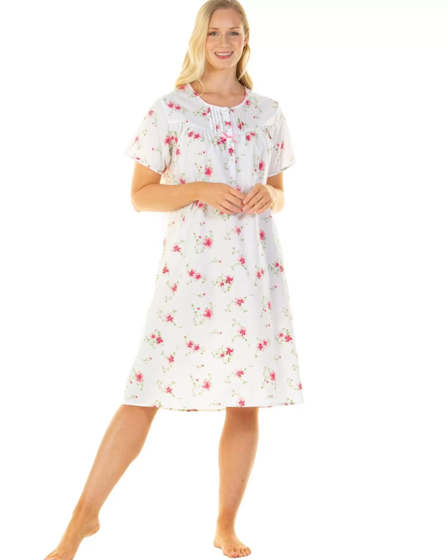 La Marquise Nighties | Wallflower Short Sleeve Nightie - Pink