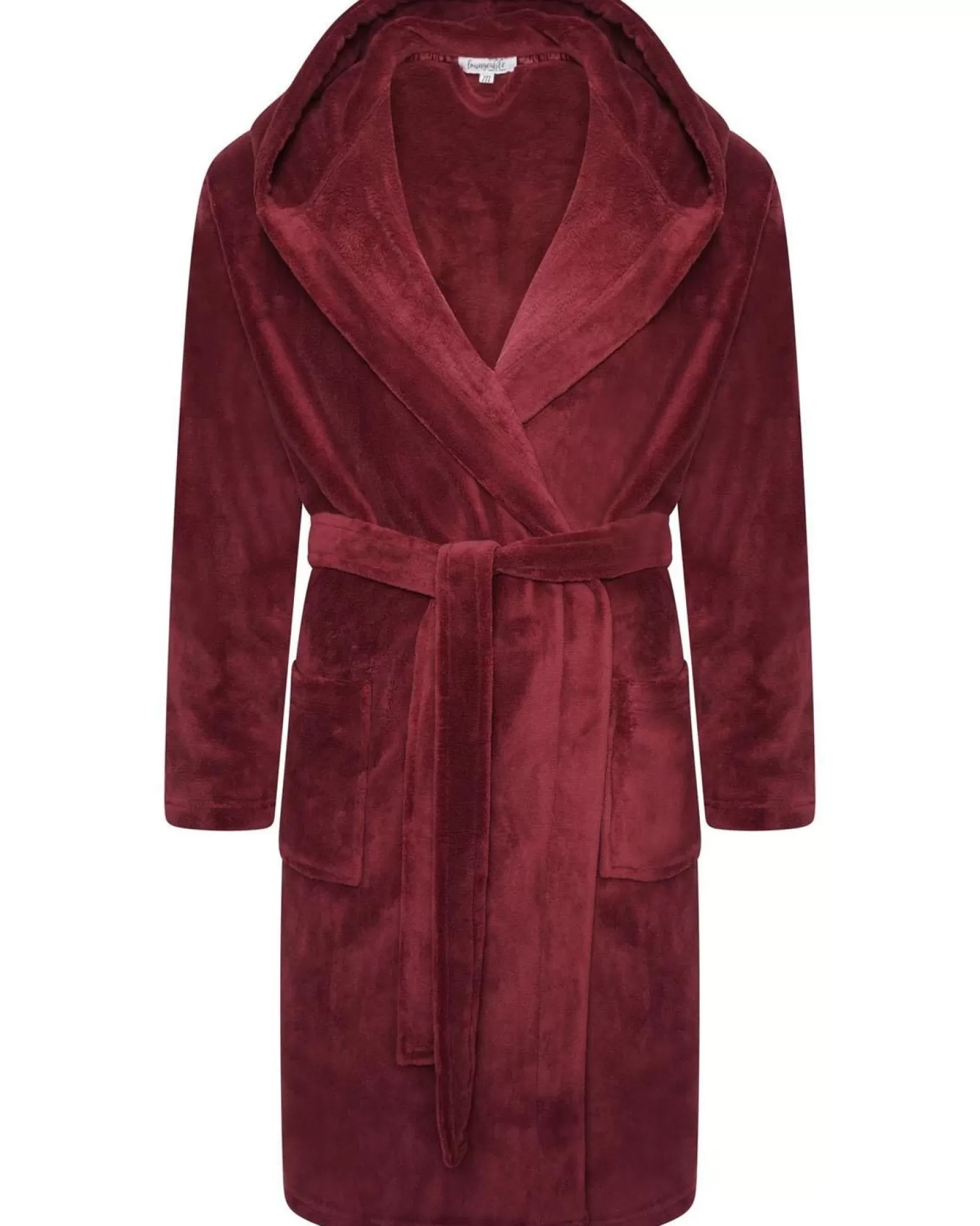Men Loungeable Fleece Dressing Gown - Burgundy