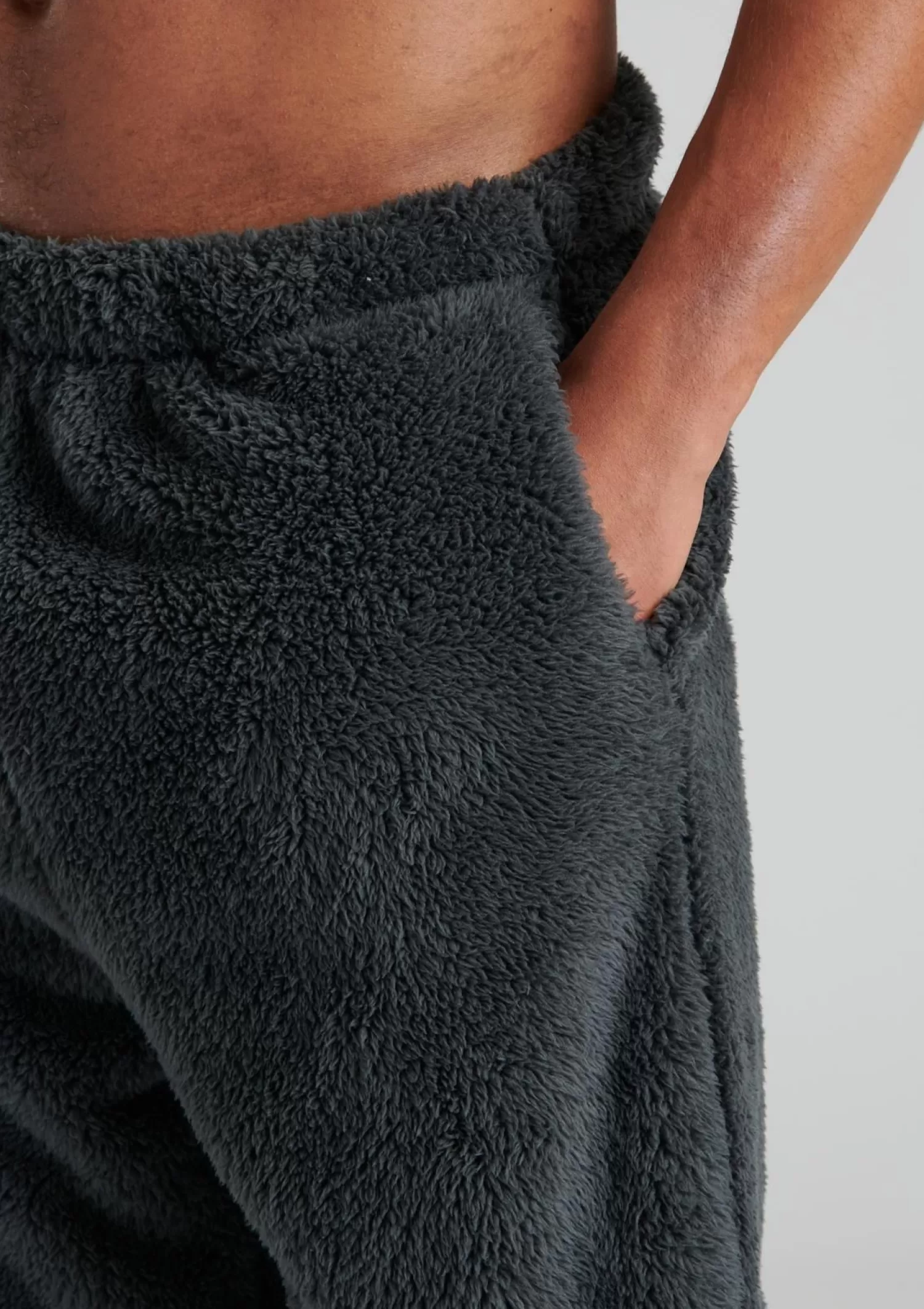 Men Loungeable Sherpa Fleece Lounge Joggers - Dark Grey