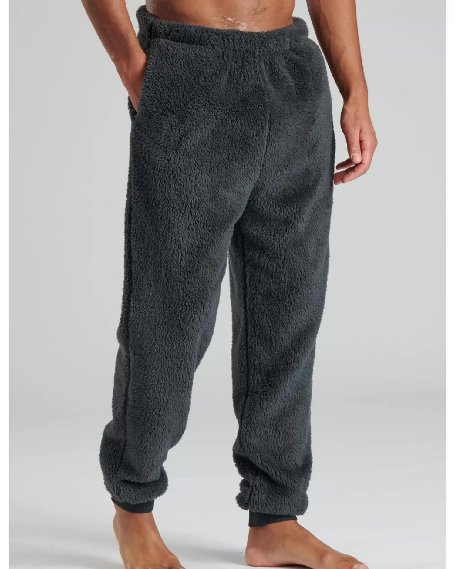 Men Loungeable Sherpa Fleece Lounge Joggers - Dark Grey