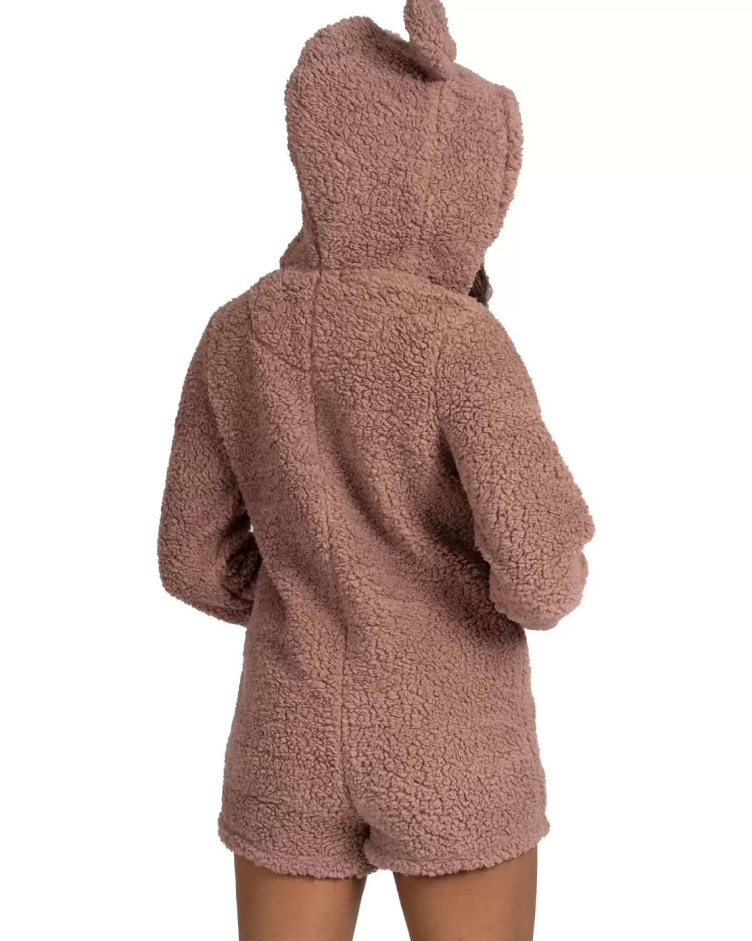Loungeable Onesies | Sherpa Teddy Romper - Taupe