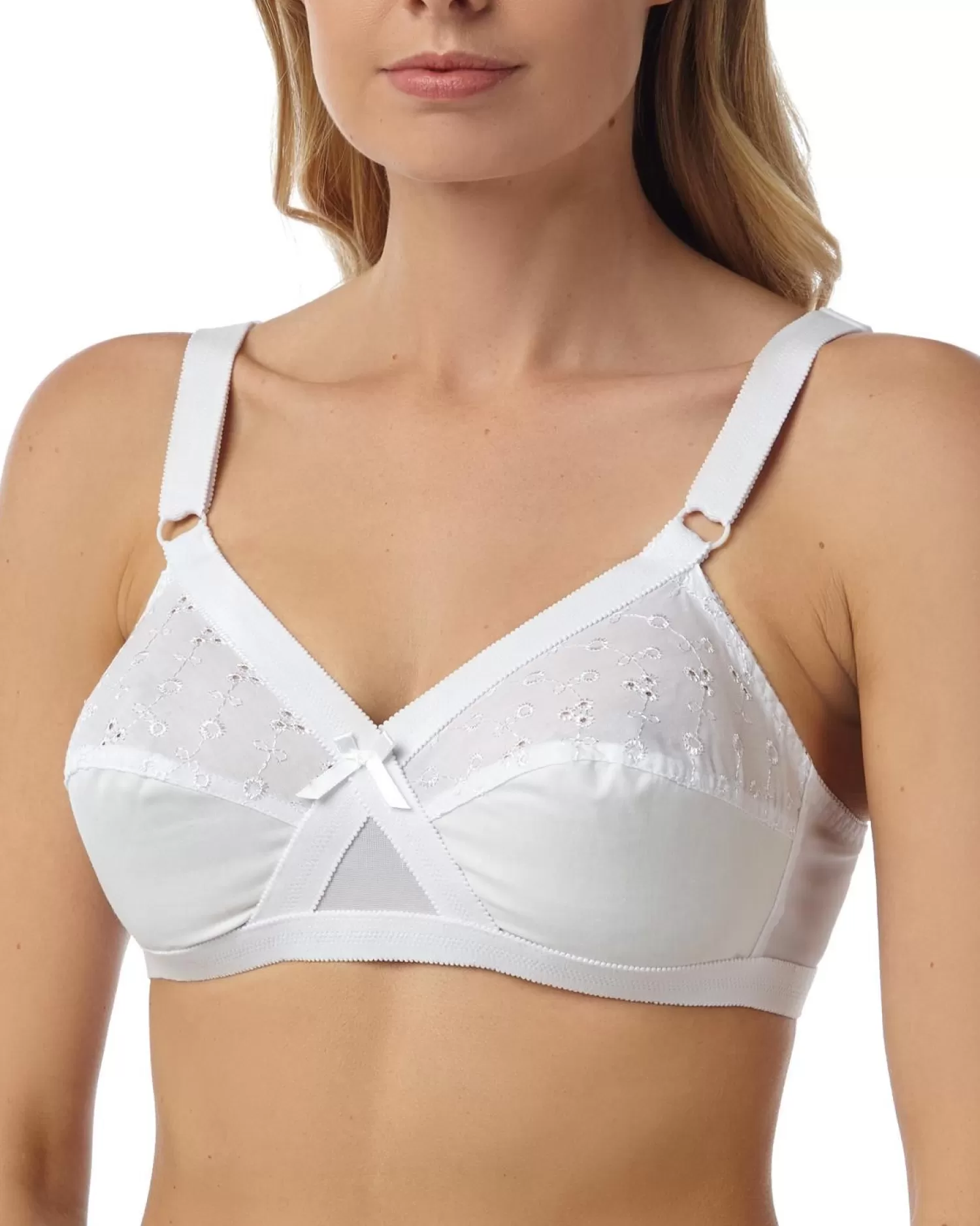 Marlon Bras | Broderie Anglaise Wireless Bra - White