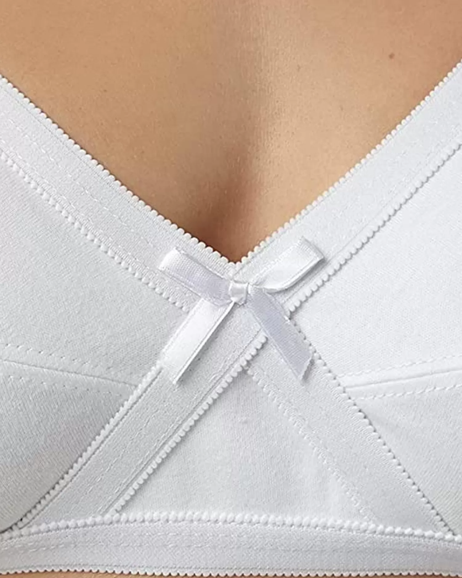 Marlon Bras | Cotton Cross Front Wireless Comfort Bra - White