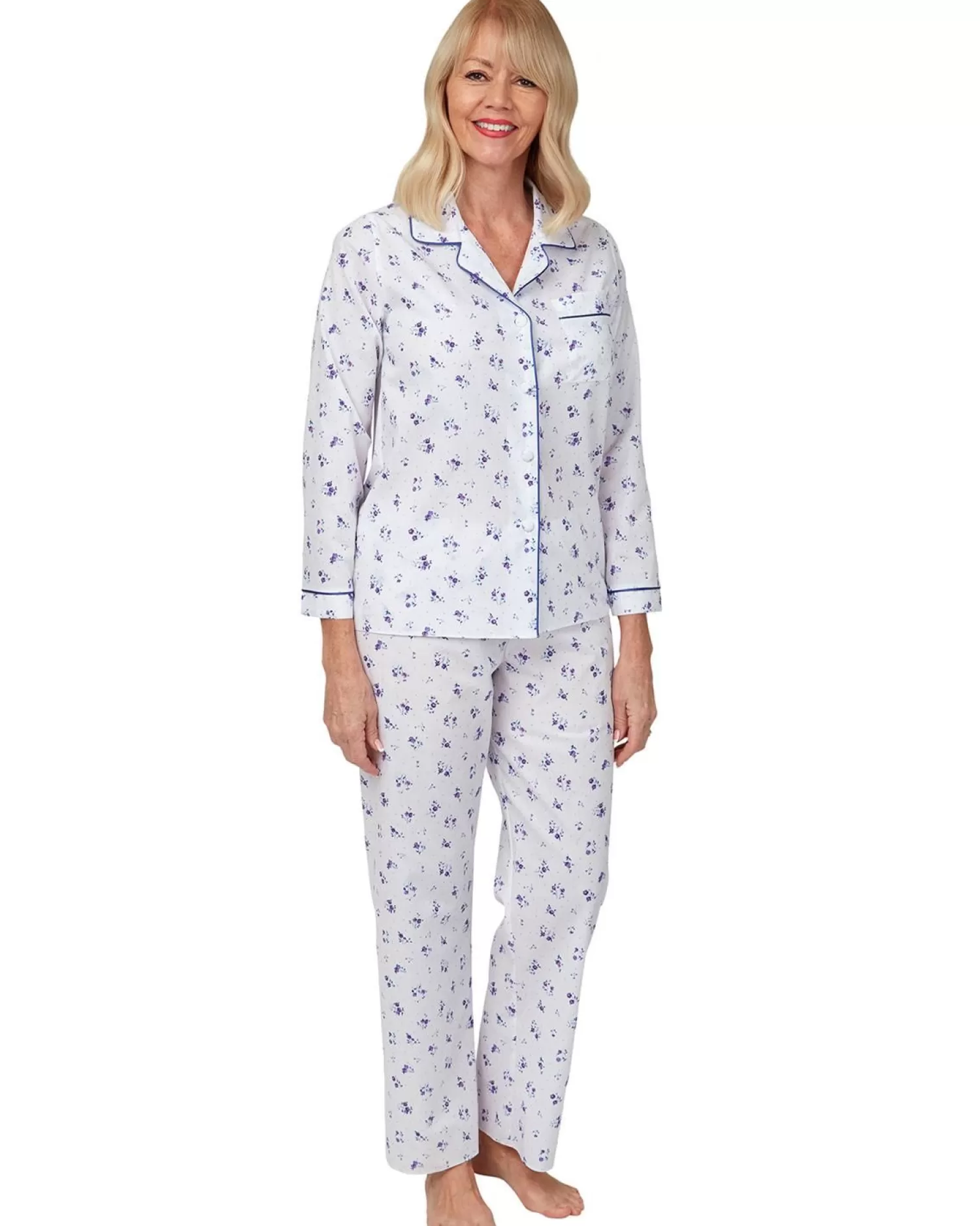 Marlon Pyjamas | Long Sleeve Woven Pyjamas - Blue