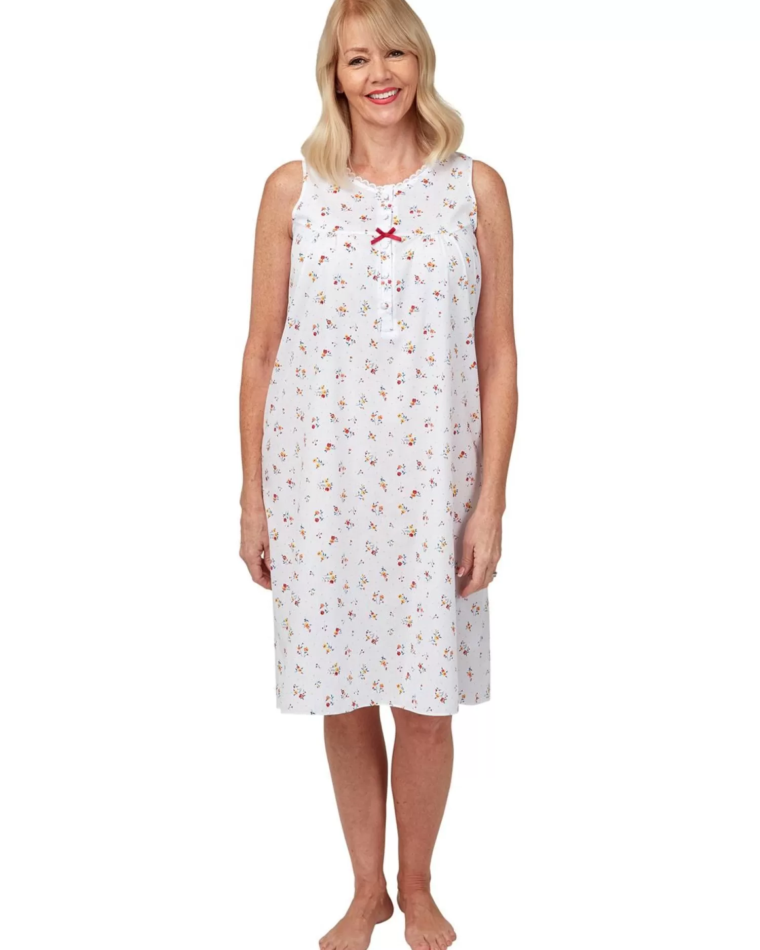 Marlon Nighties | Sleeveless Woven Nightie - Pink