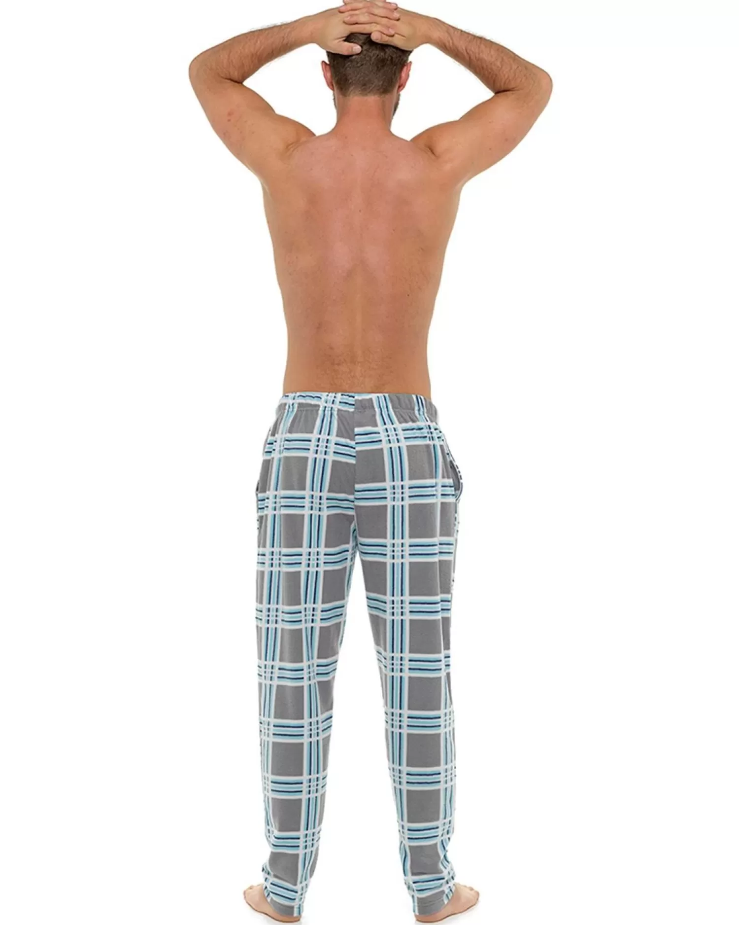 Men Foxbury Microfleece Check Lounge Pants - Navy