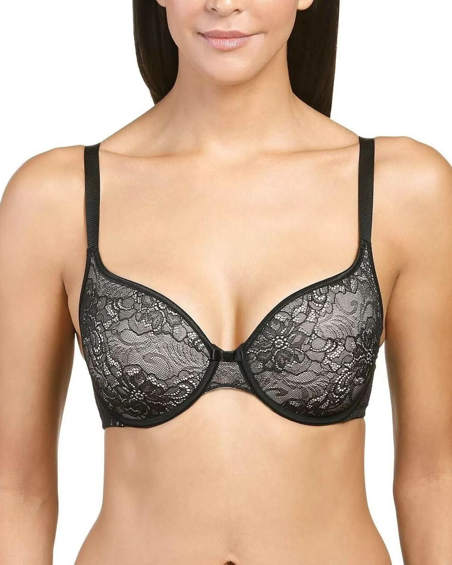 * Bras | Naturana Blue Label Underwired Lace Bra - Black/Lt. Beige