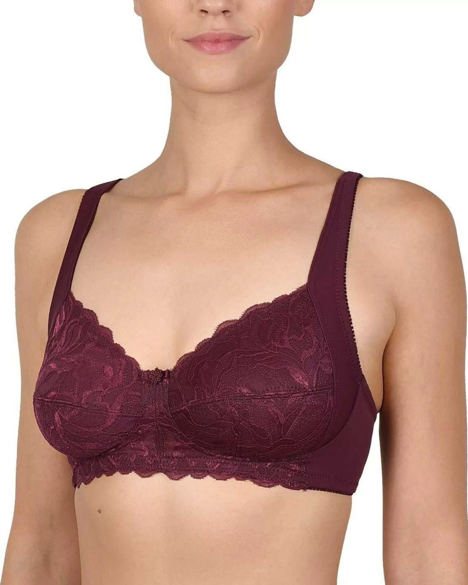 * Bras | Naturana Blue Label Wireless Lace Bra - Burgundy