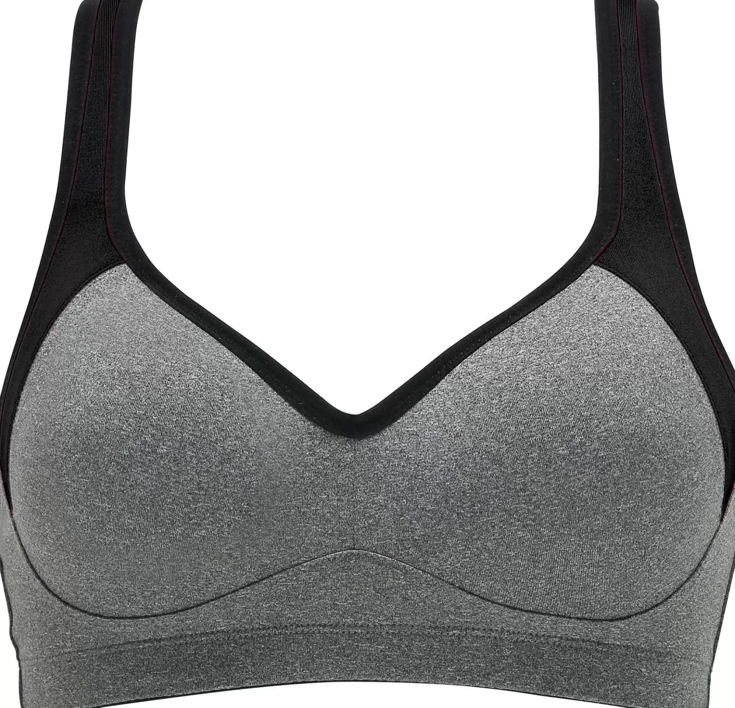 Naturana Bras | Padded Sports Bra - Grey/Black