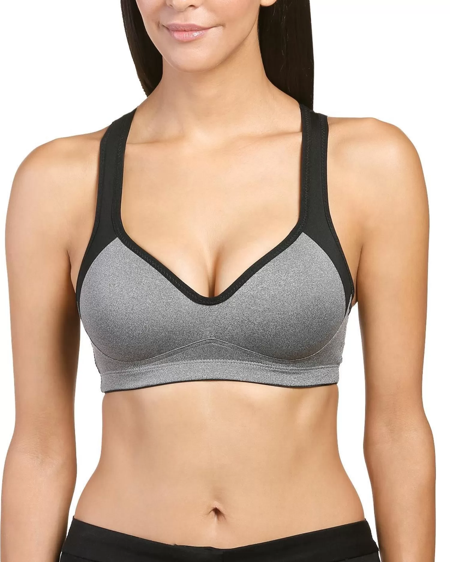 Naturana Bras | Padded Sports Bra - Grey/Black