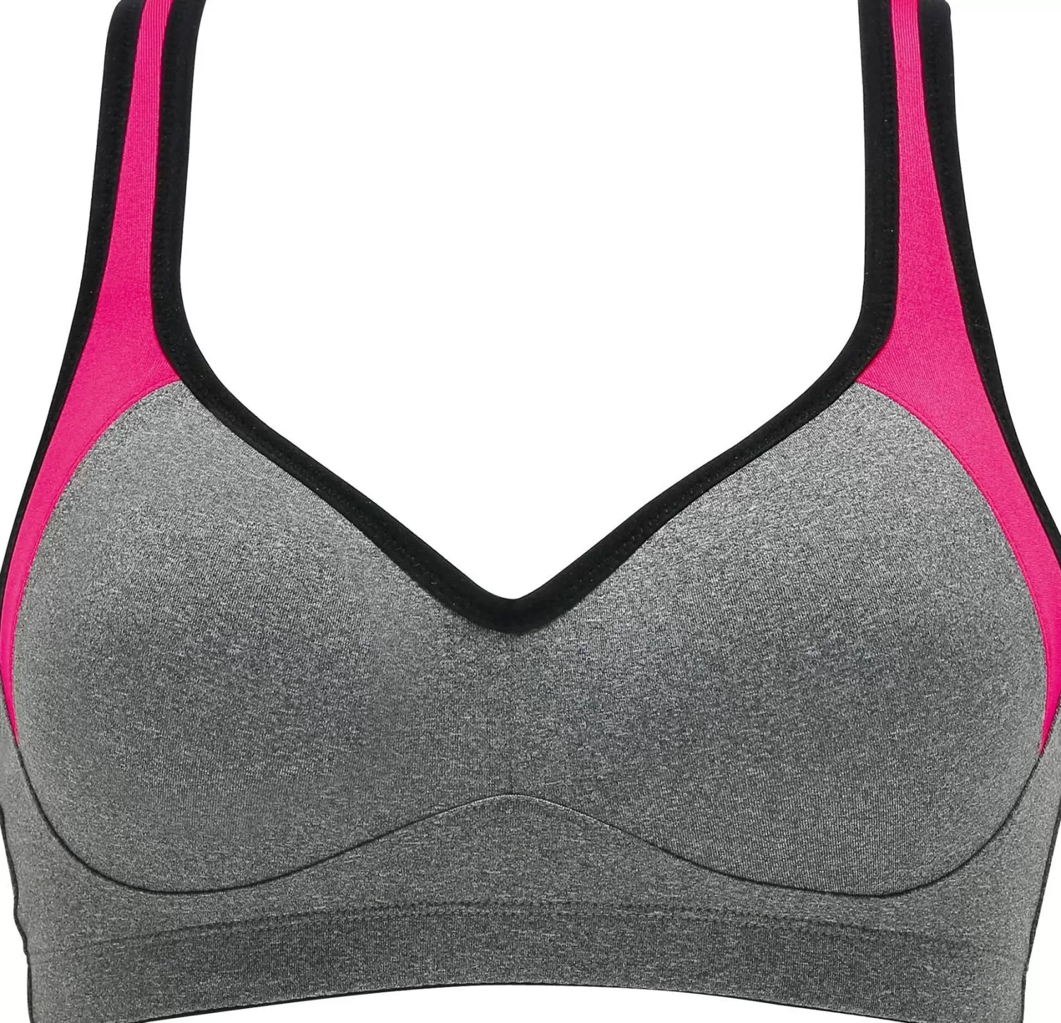 Naturana Bras | Padded Sports Bra - Grey/Pink