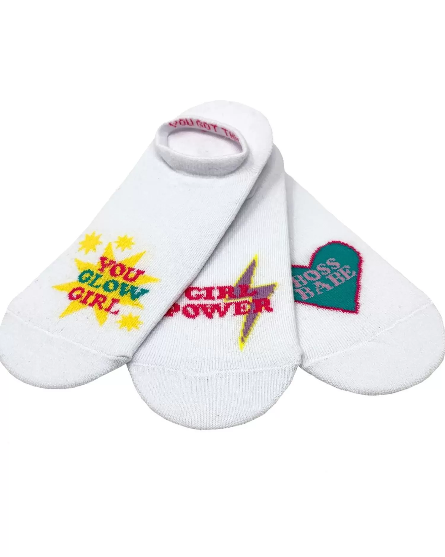 Nice Socks Socks | Womens 3 Pack Girl Power Invisible Liner Socks